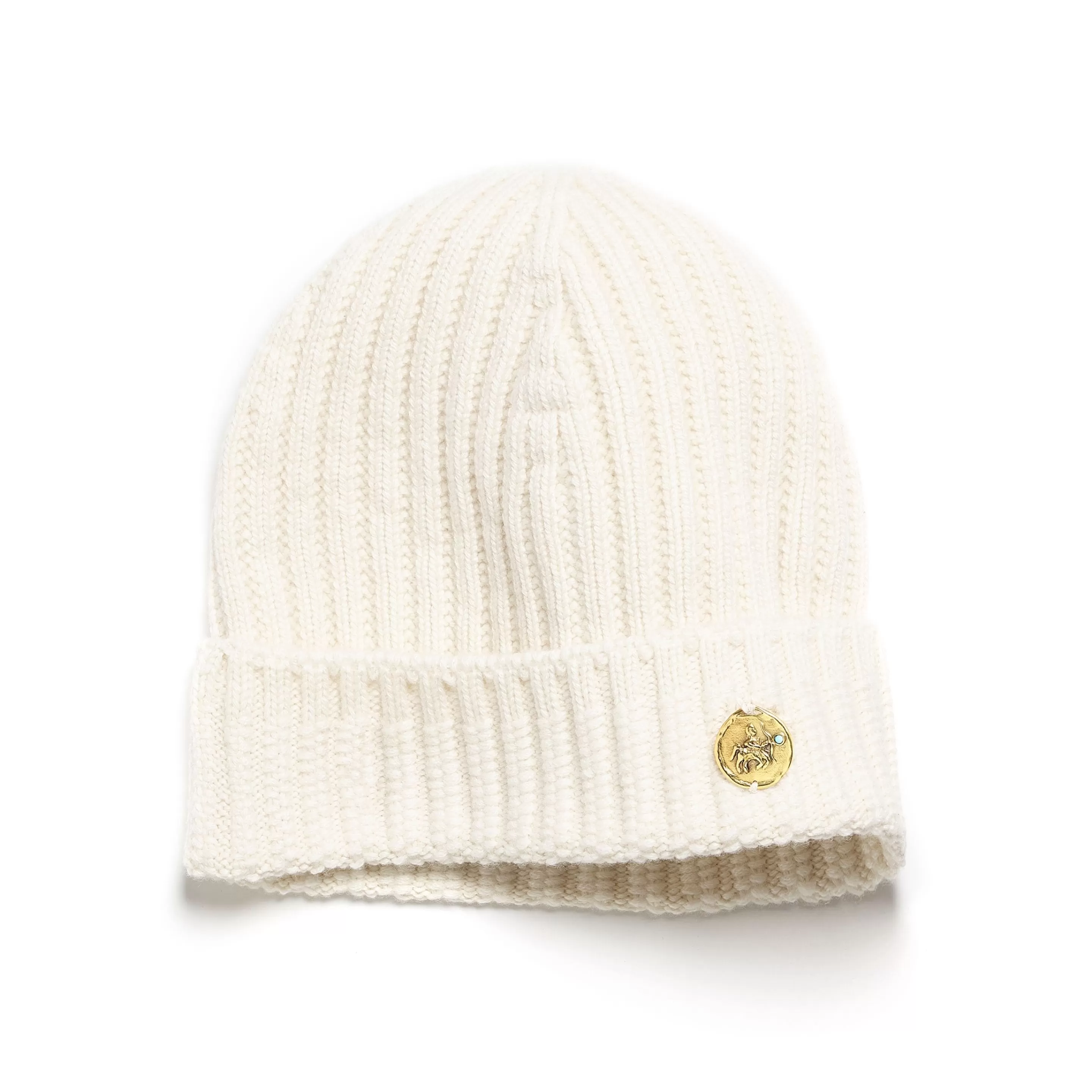 Barrie Beanie Hat In Cashmere To Be Personalised With A Zodiac Medal Clearance