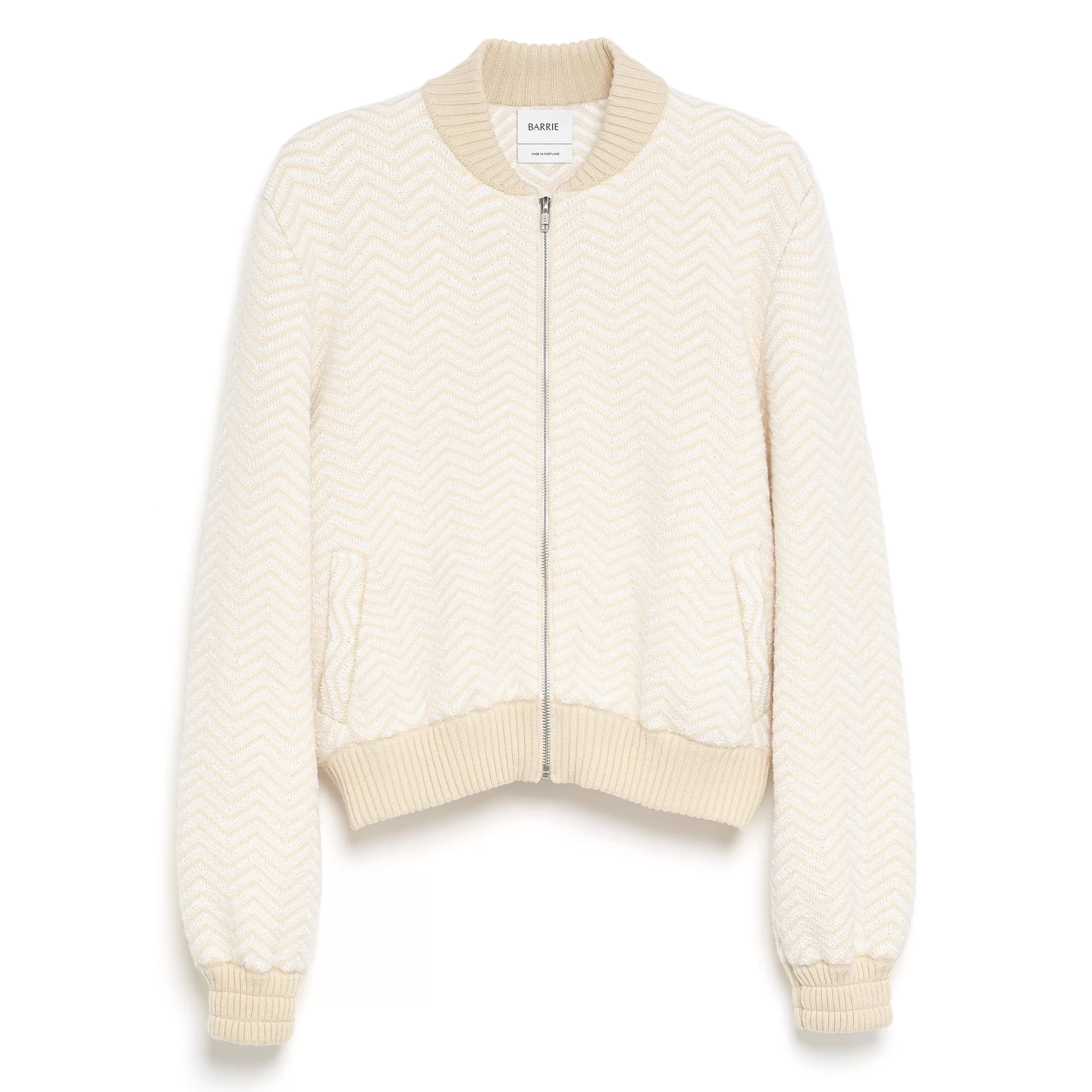 Barrie Bomber Jacket With A Chevron Motif In Cashmere And Cotton Shop