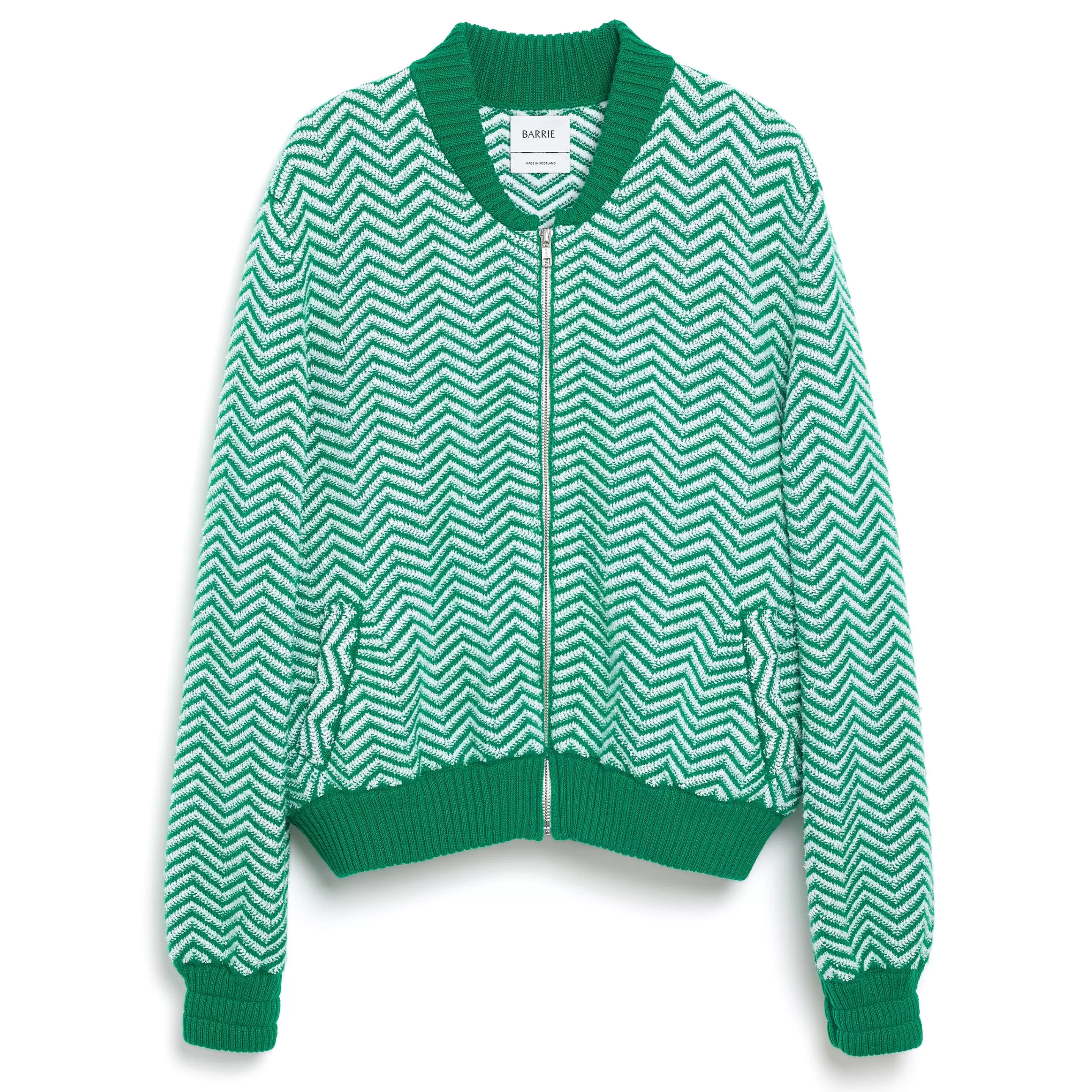Barrie Bomber Jacket With A Chevron Motif In Cashmere And Cotton Store