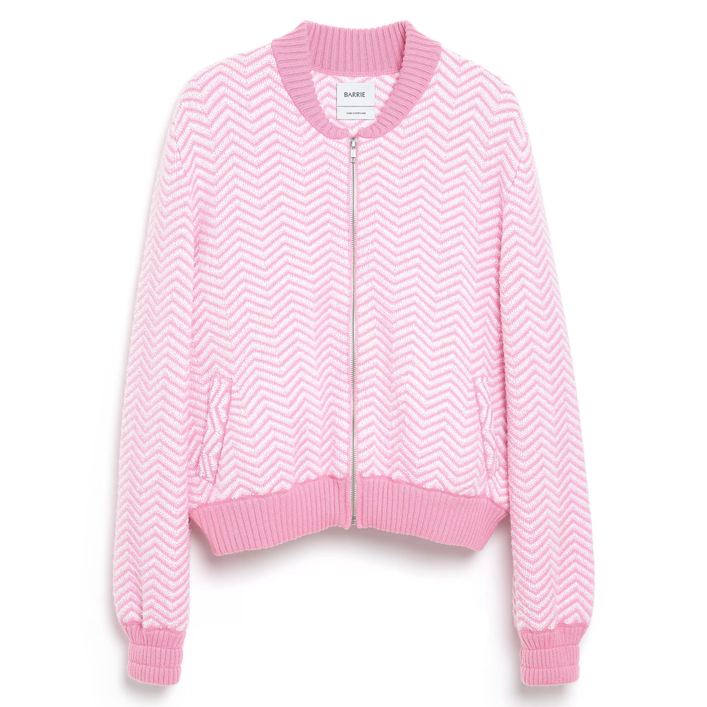 Barrie Bomber Jacket With A Chevron Motif In Cashmere And Cotton Best