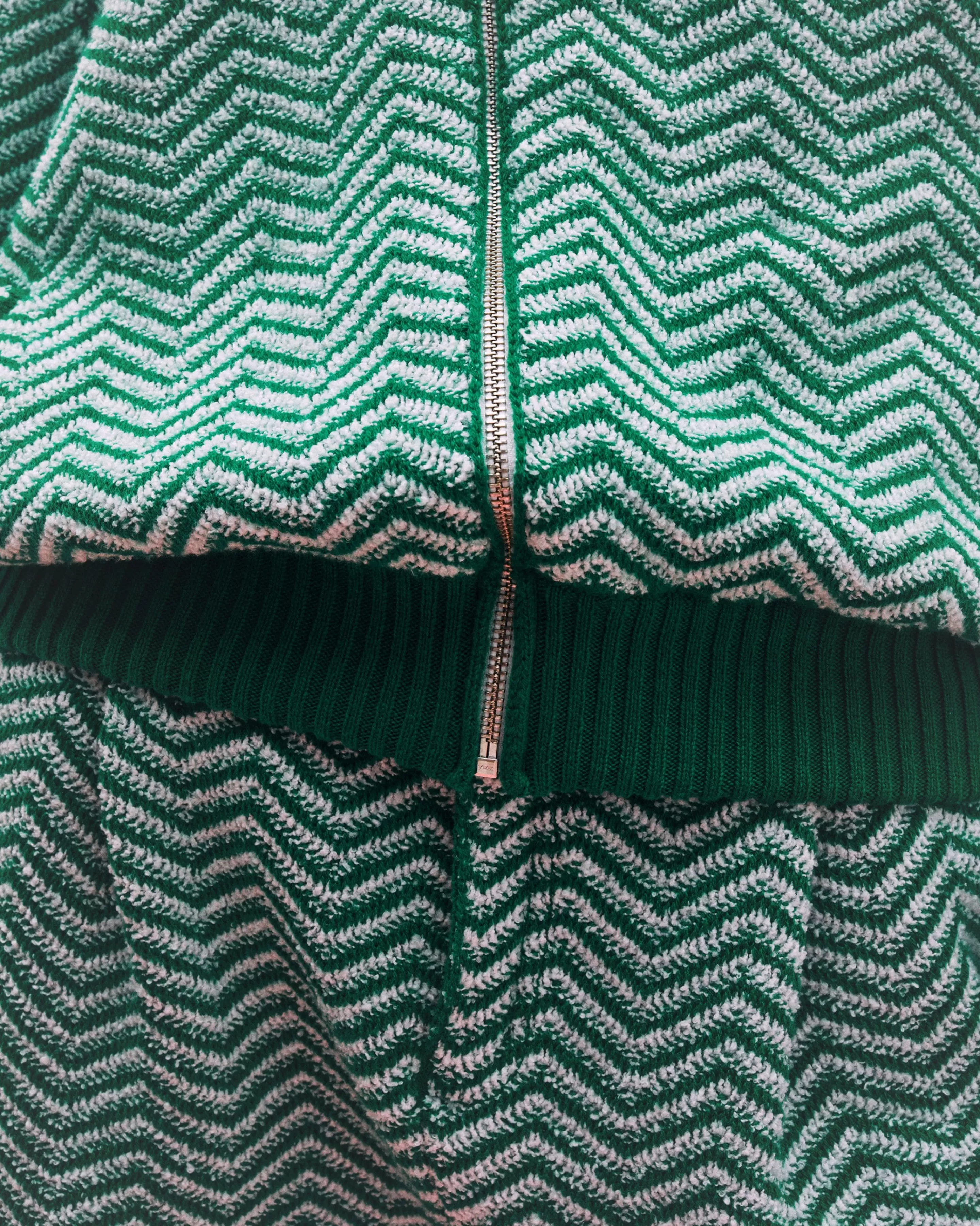 Barrie Bomber Jacket With A Chevron Motif In Cashmere And Cotton Store