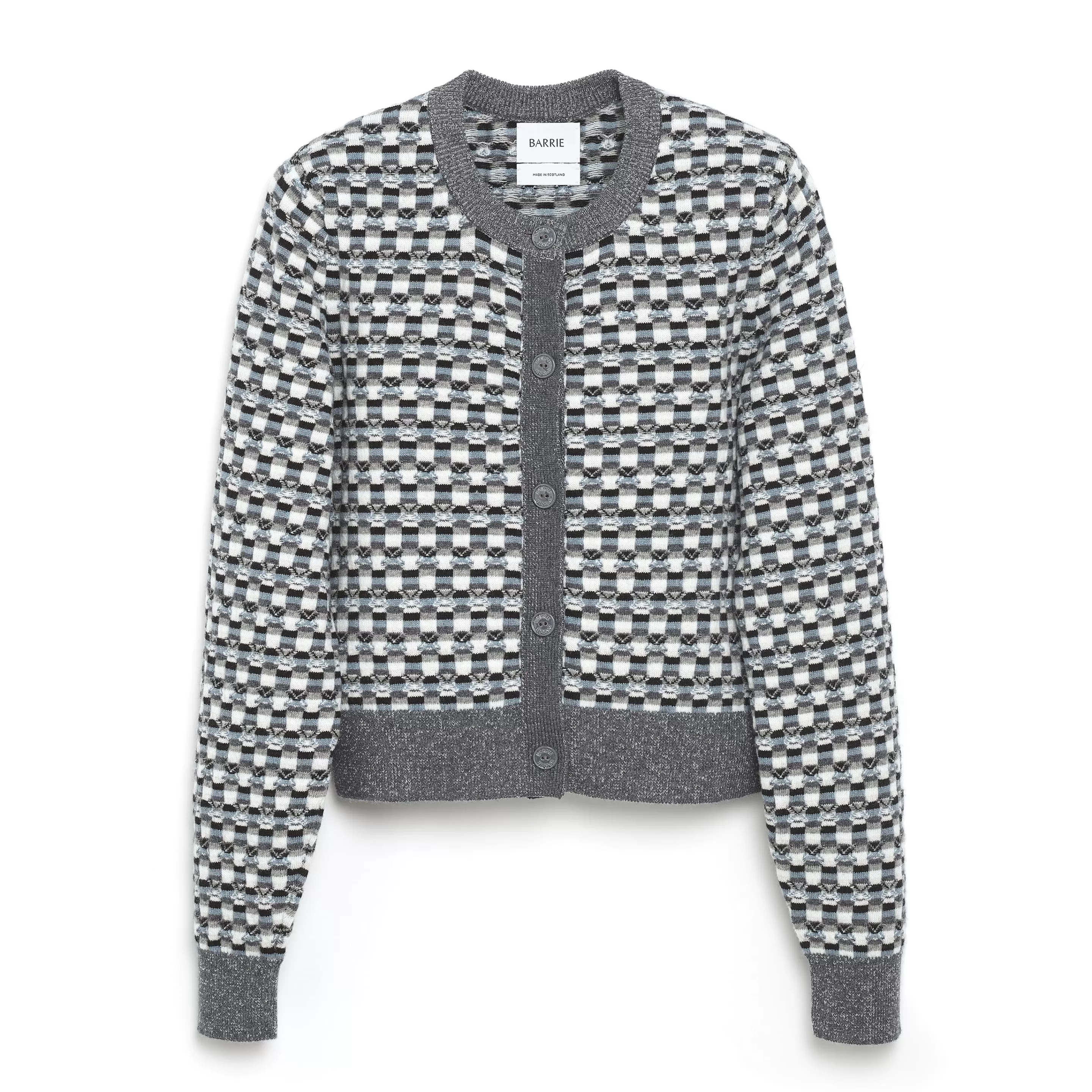 Barrie Cardigan In Cashmere And Wool With A Graphic Motif Shop