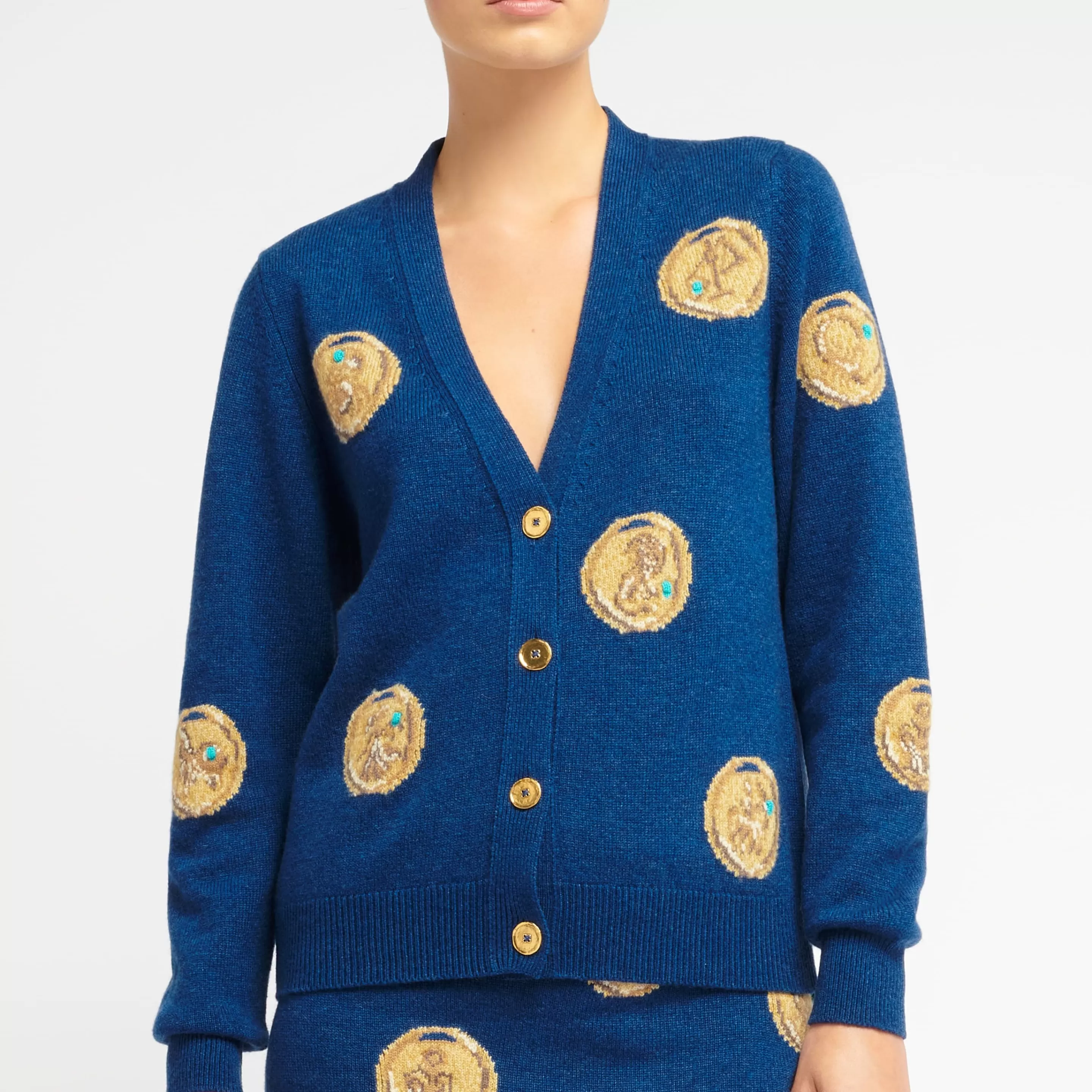 Barrie Cardigan In Cashmere With A Zodiac Motif Best Sale