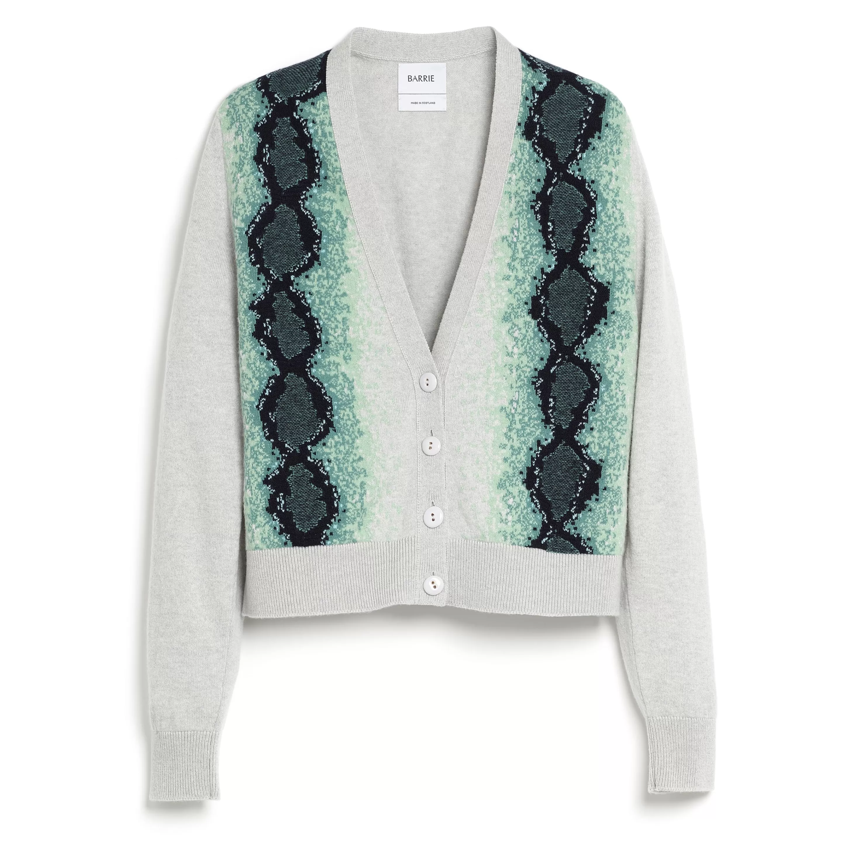 Barrie Cardigan In Cashmere With Python Motif Cheap