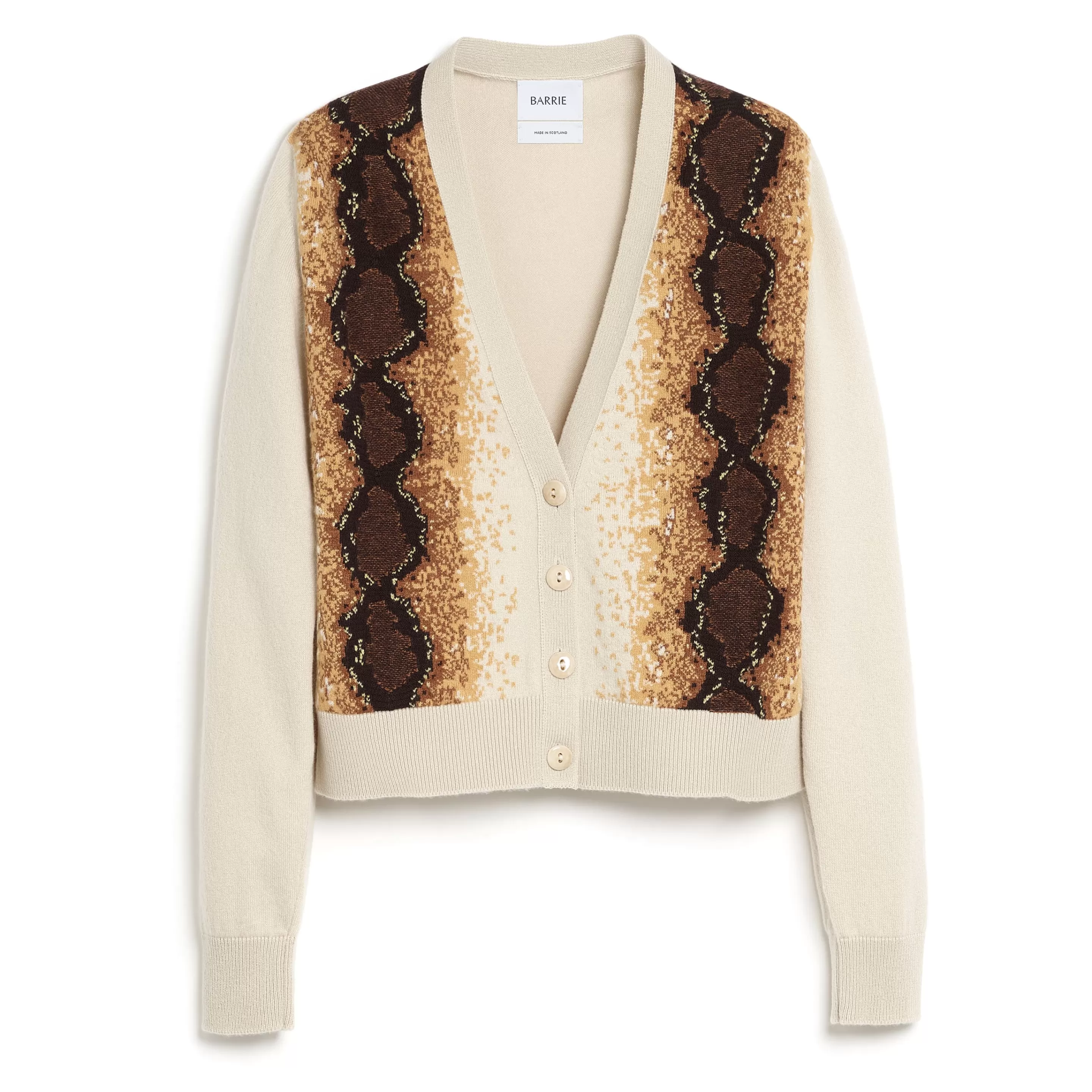 Barrie Cardigan In Cashmere With Python Motif Cheap