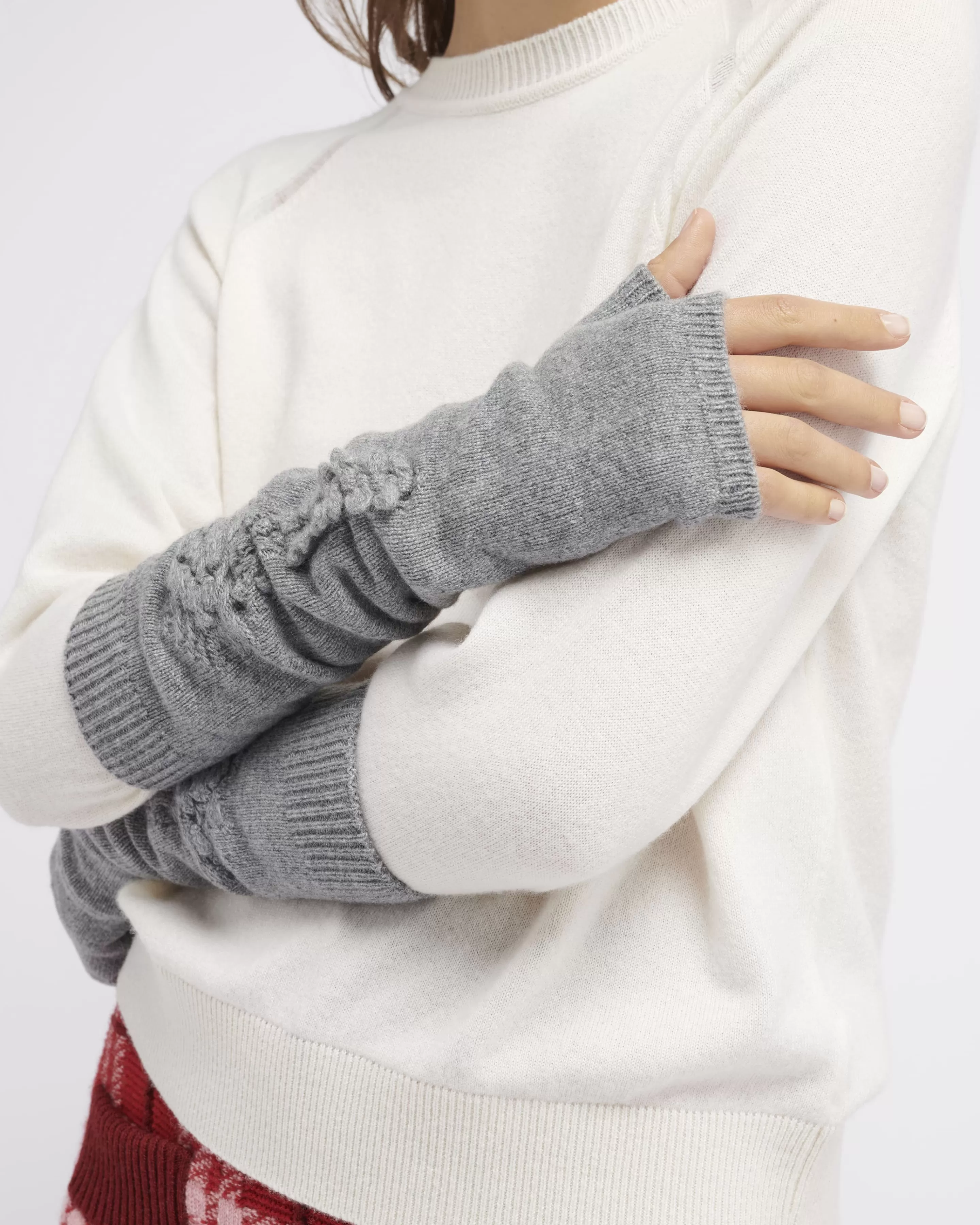 Barrie Cashmere Fingerless Gloves Hot