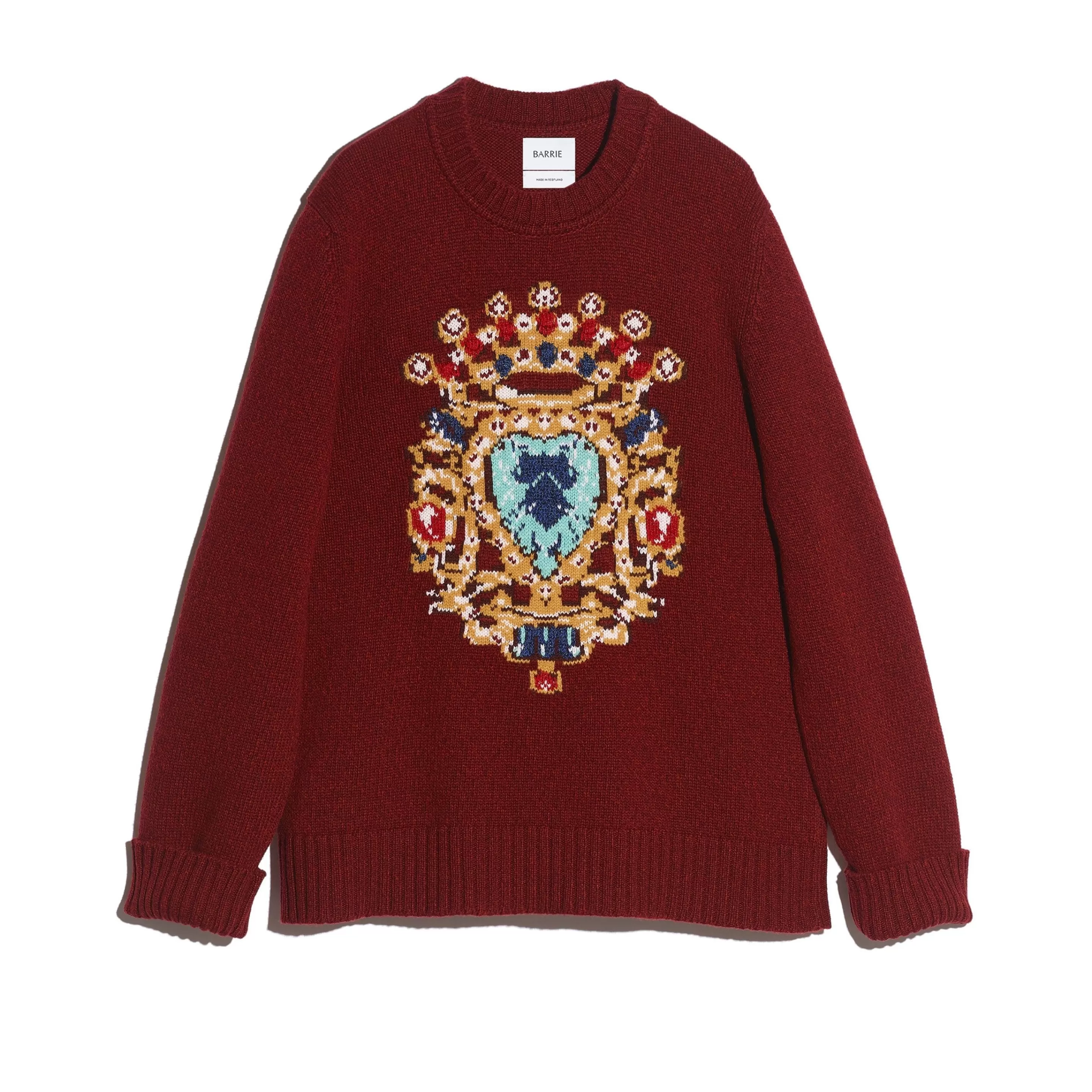 Barrie Cashmere Round-Neck Jumper With Jewel Pattern Online