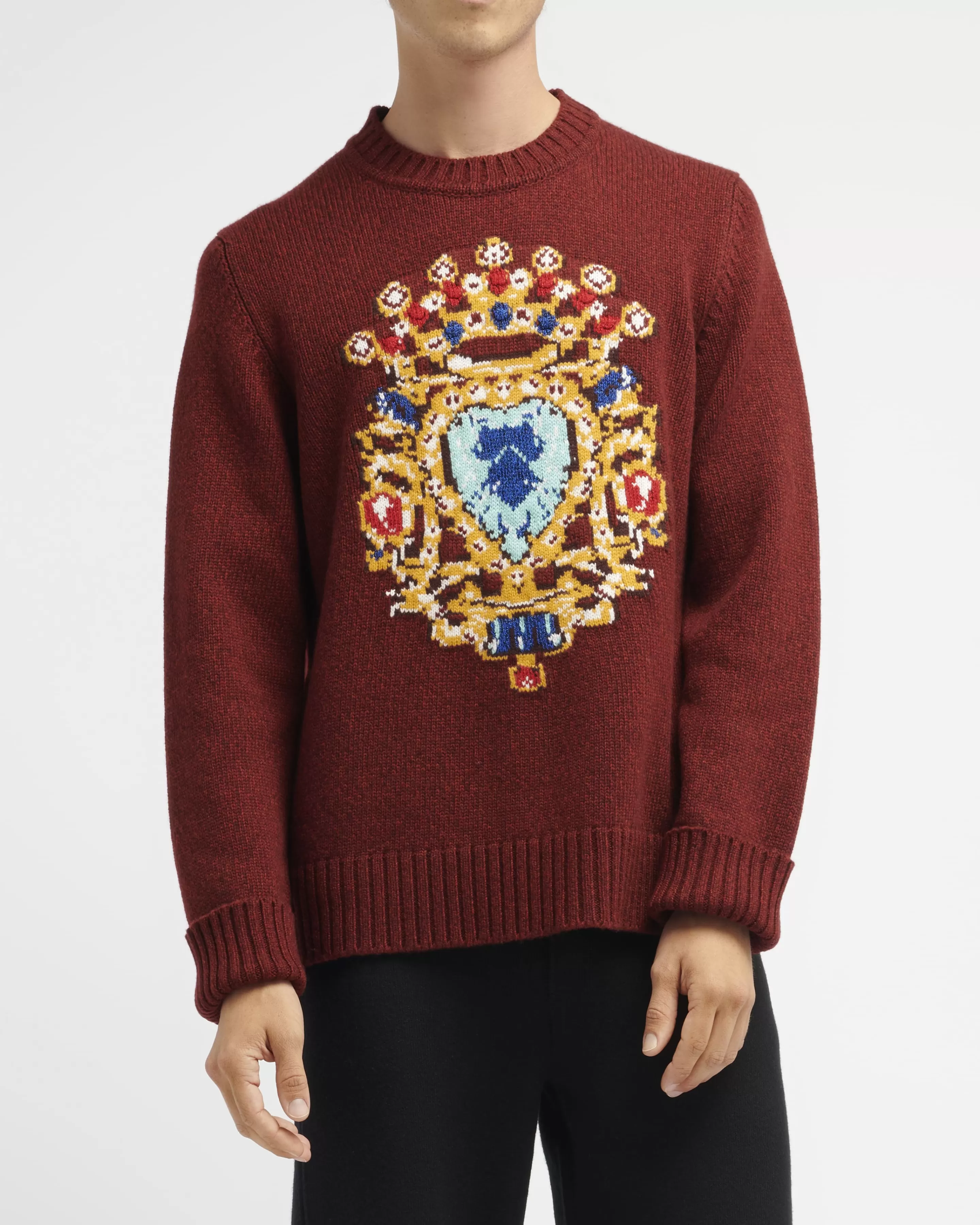 Barrie Cashmere Round-Neck Jumper With Jewel Pattern Online