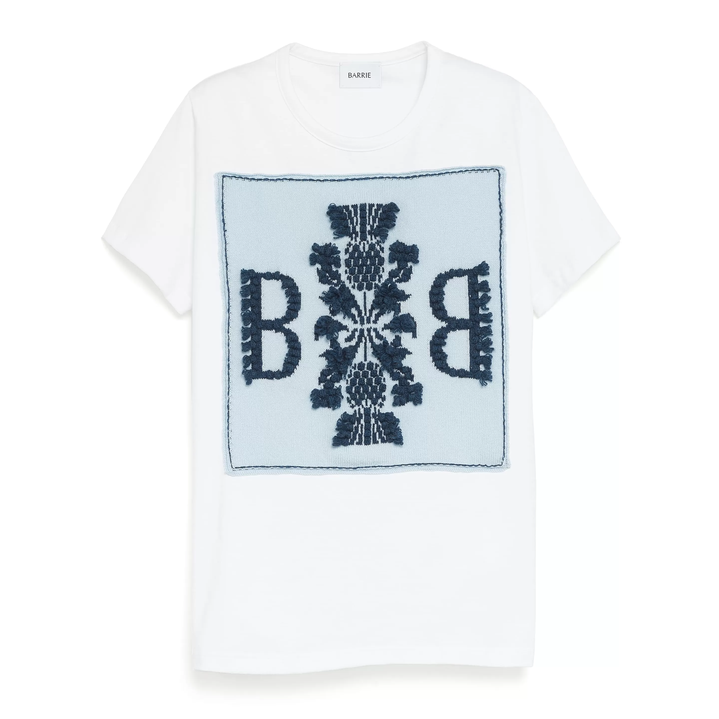 Barrie Cotton T-Shirt With Logo Cashmere Patch Fashion