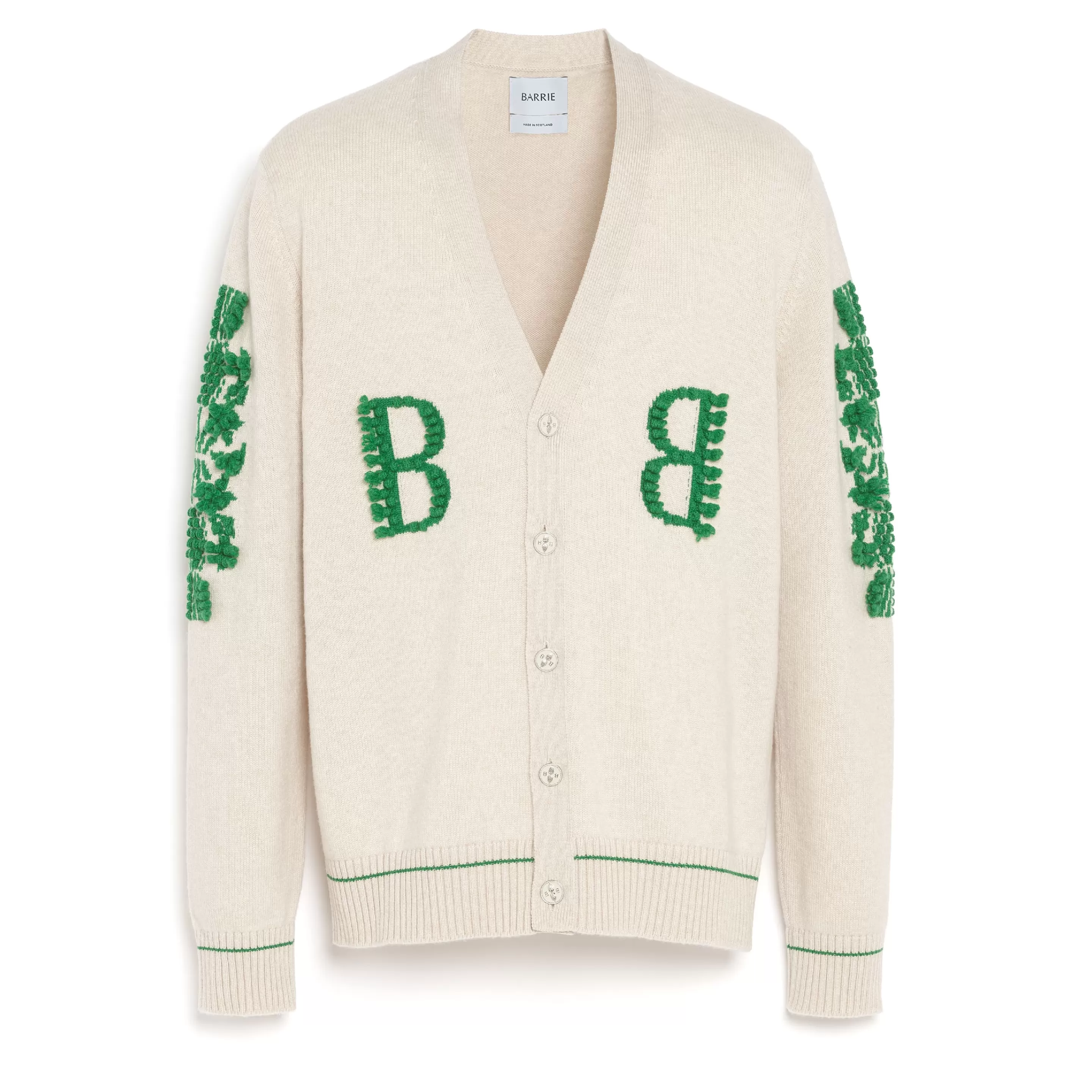 Barrie 3D Logo V-Neck Cashmere Cardigan Fashion