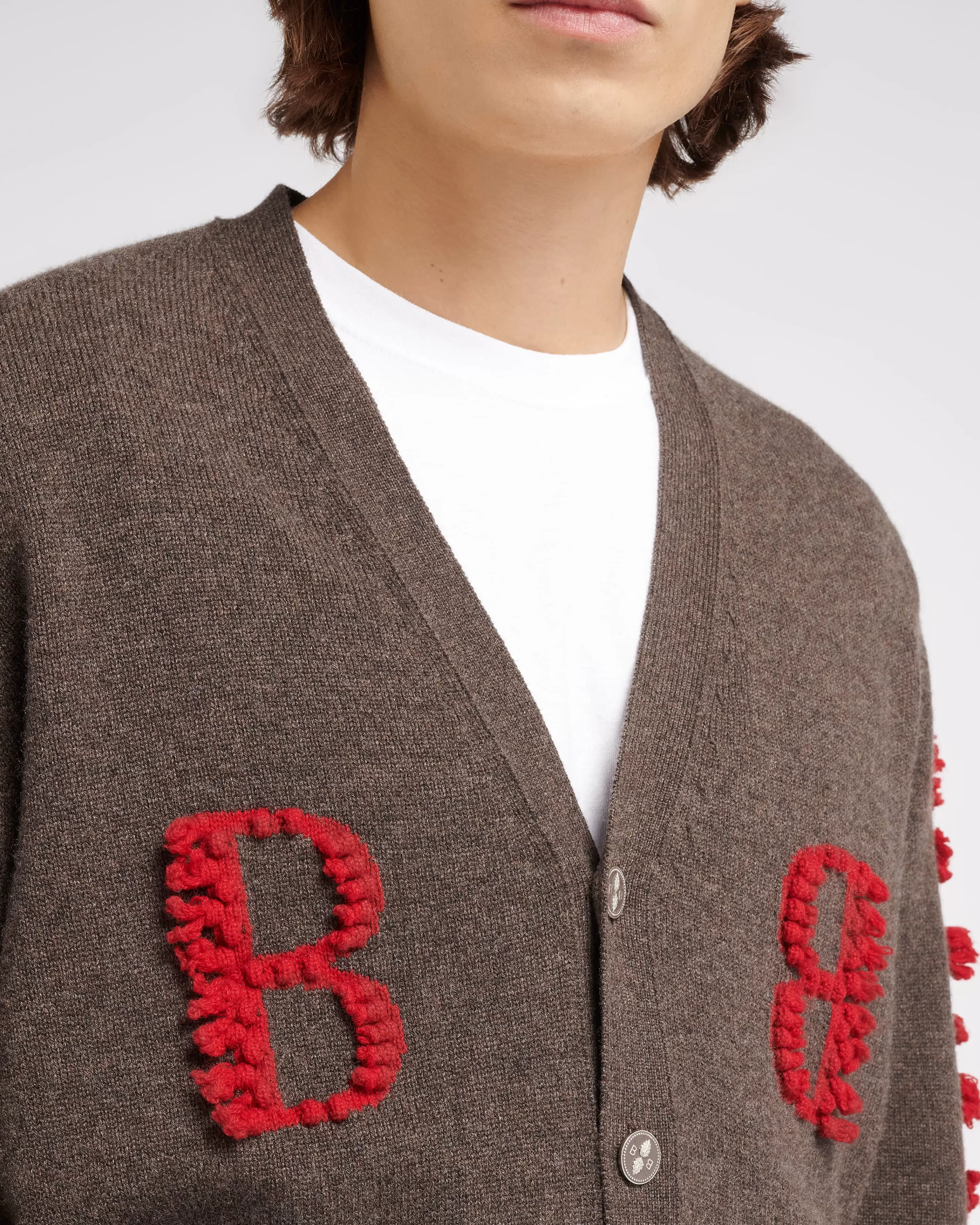 Barrie 3D Logo V-Neck Cashmere Cardigan Flash Sale