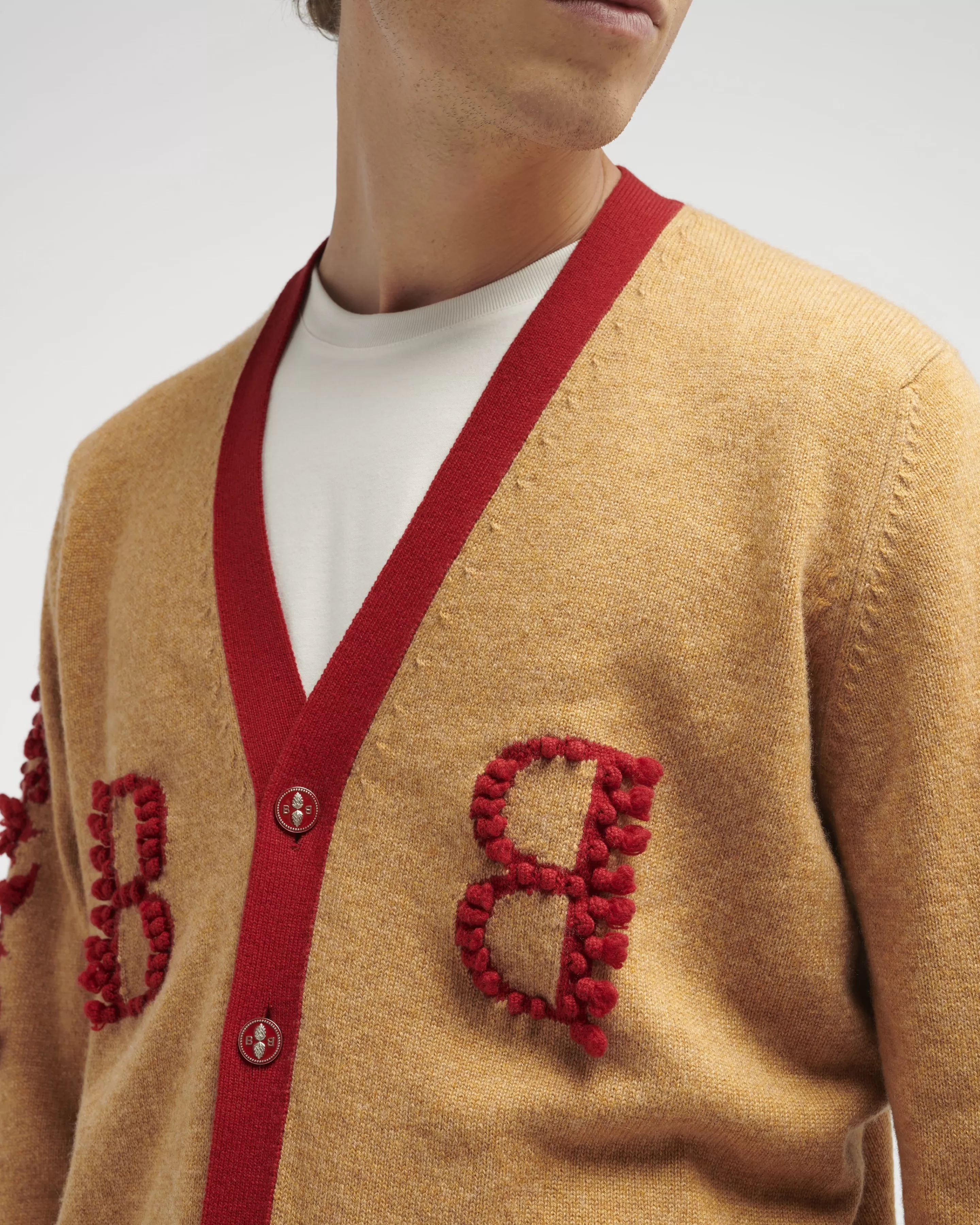 Barrie 3D Logo V-Neck Cashmere Cardigan Flash Sale