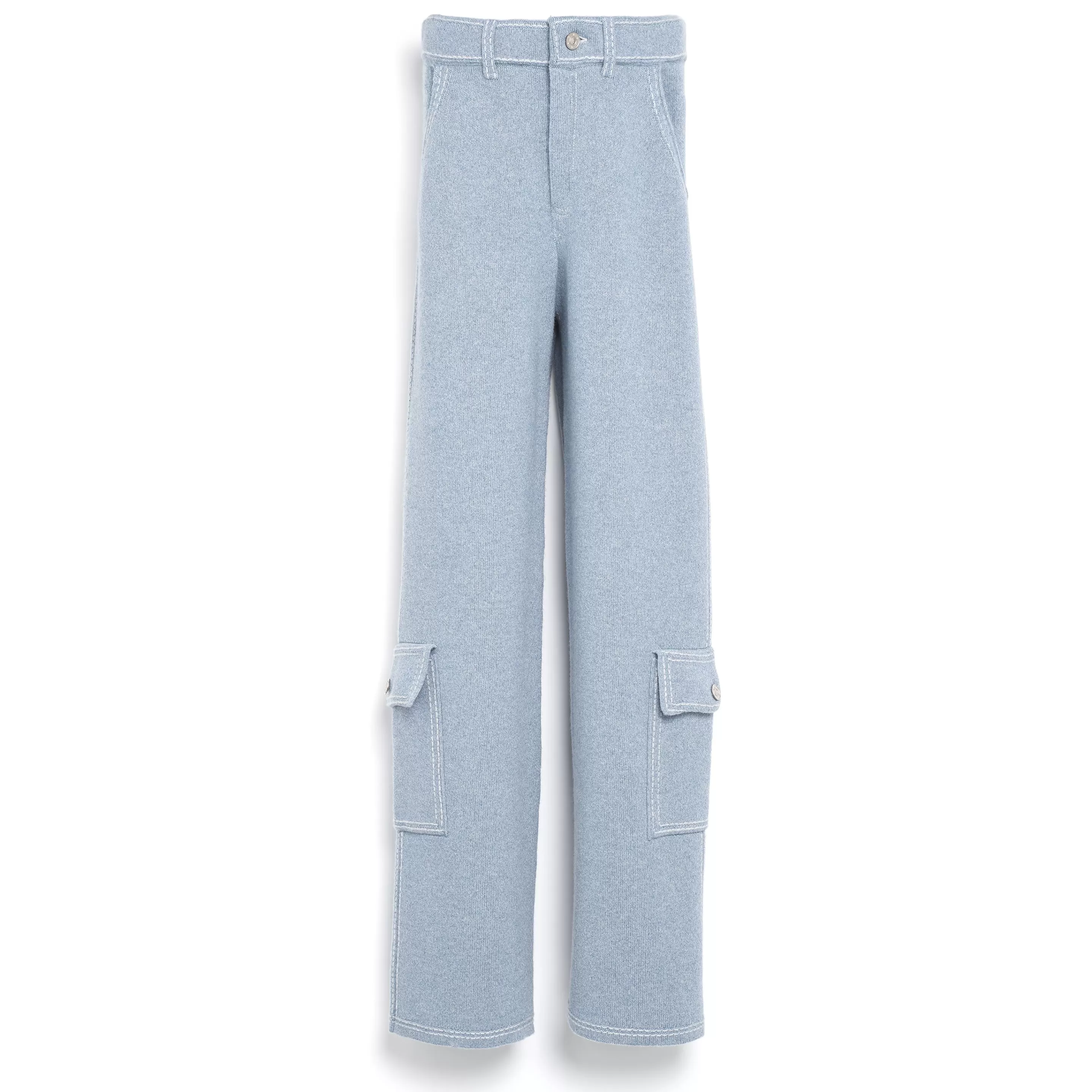 Barrie Denim Cargo Trousers In Cashmere And Cotton Online