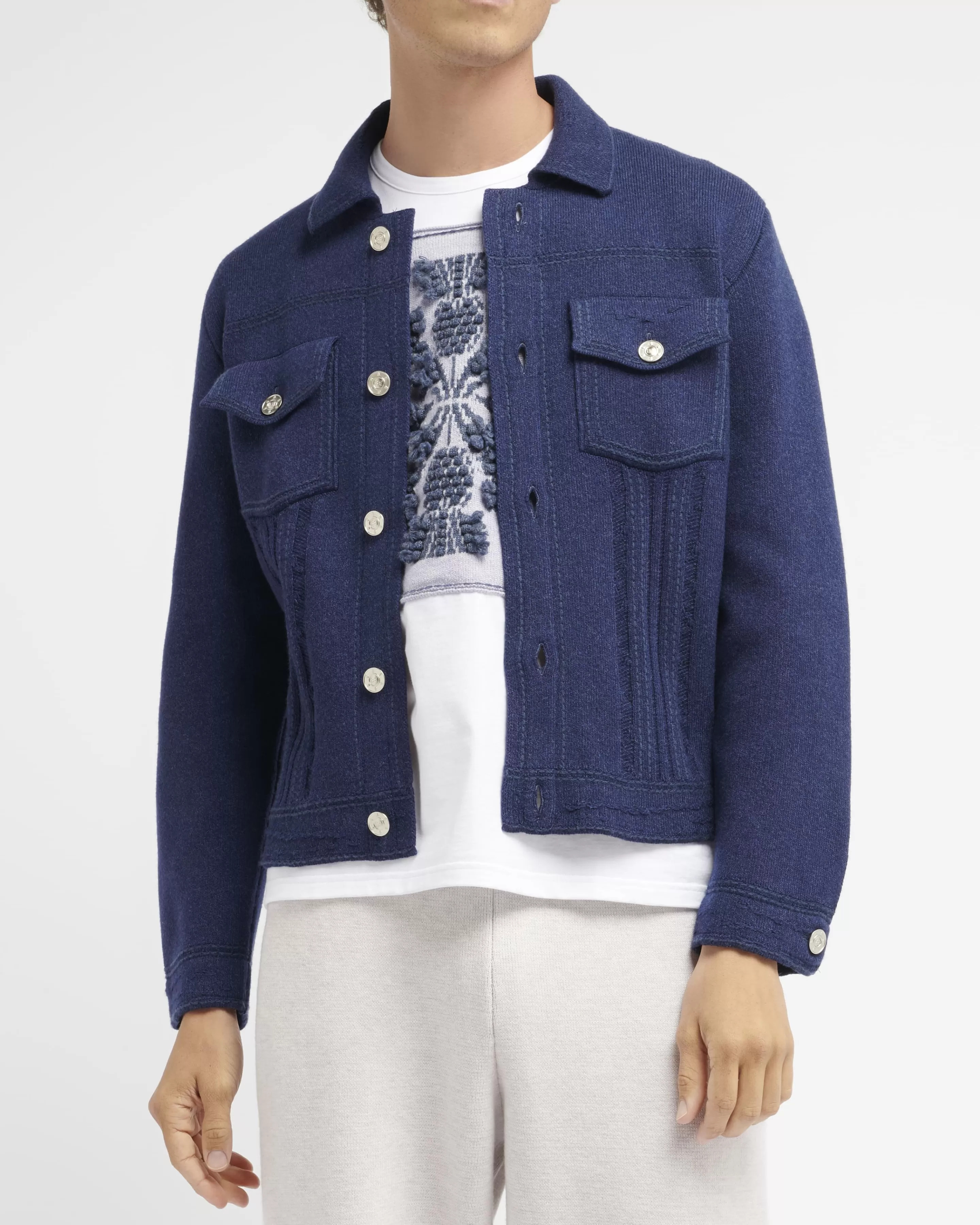 Barrie Denim Cashmere And Cotton Jacket Online