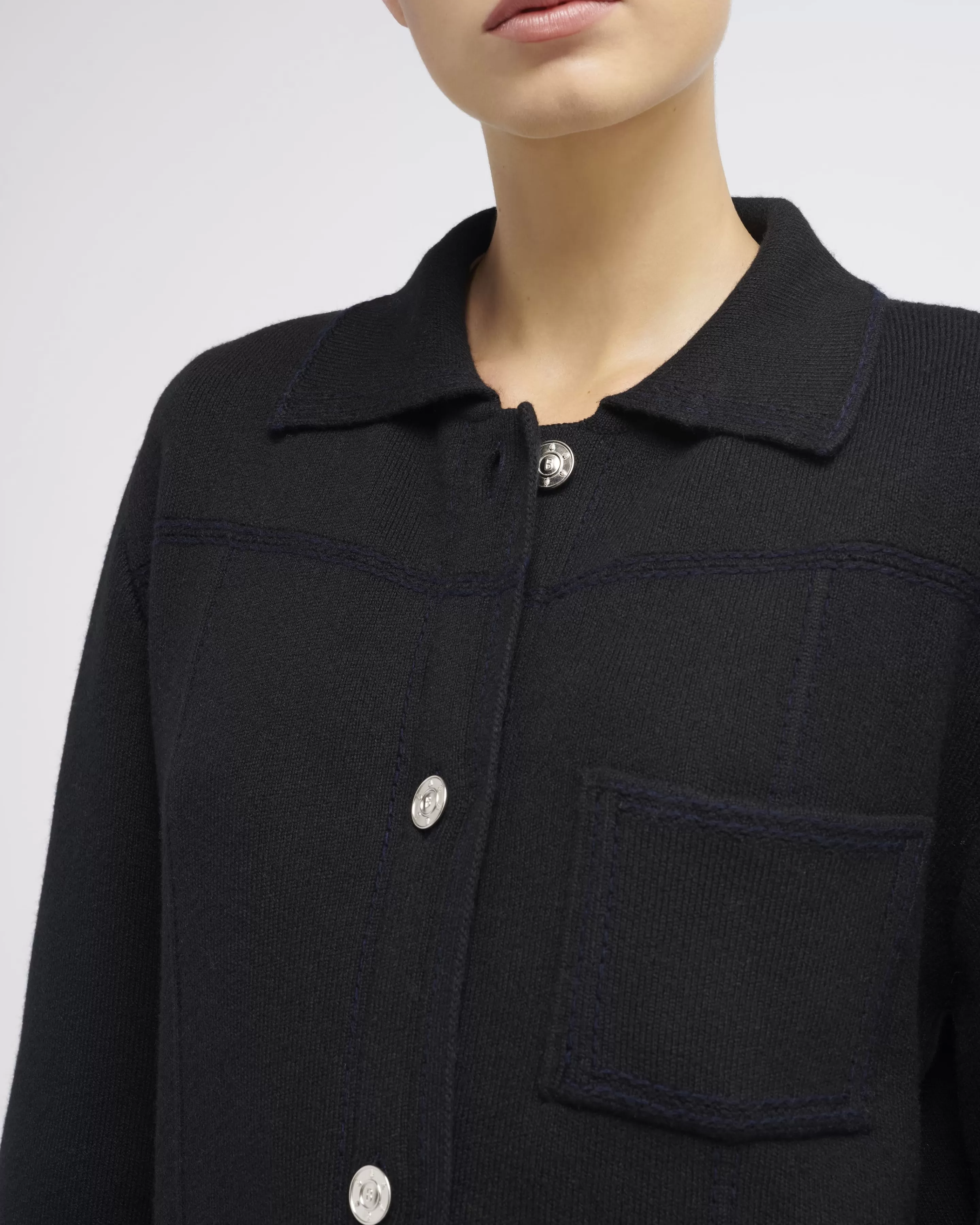 Barrie Denim Cashmere And Cotton Long Jacket Clearance