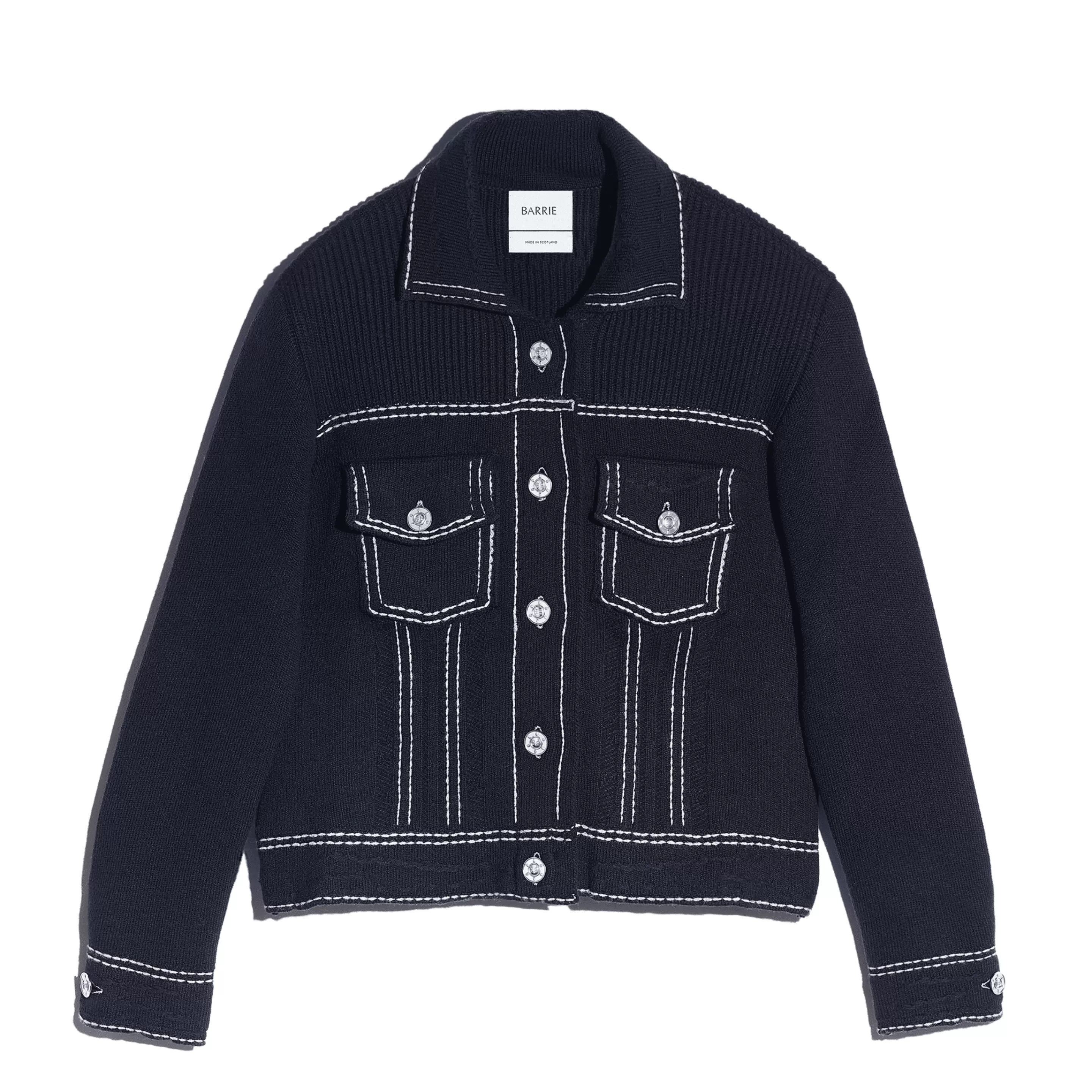 Barrie Denim Fitted Cashmere And Cotton Jacket Best Sale