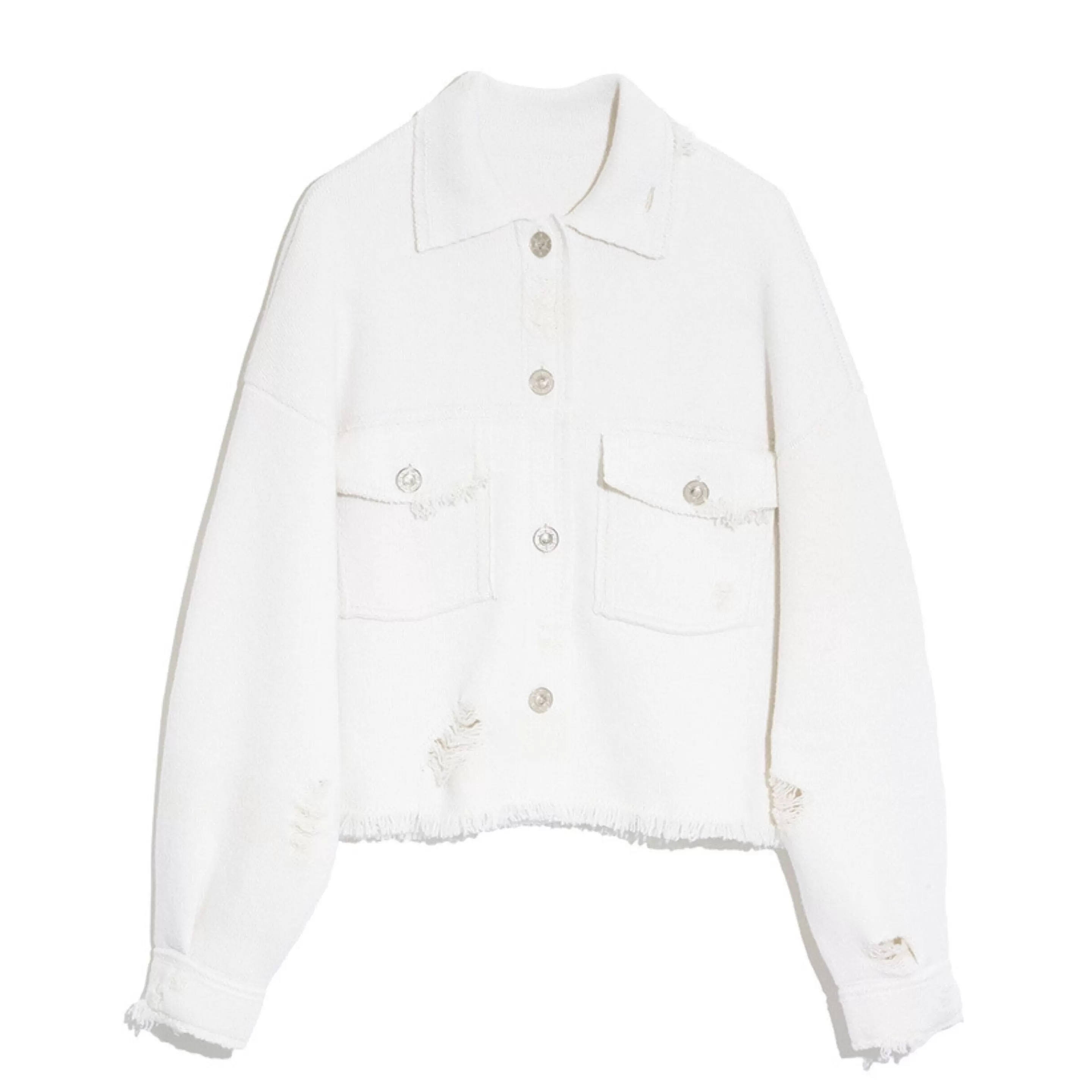 Barrie Denim Fringed Cashmere And Cotton Jacket Best Sale