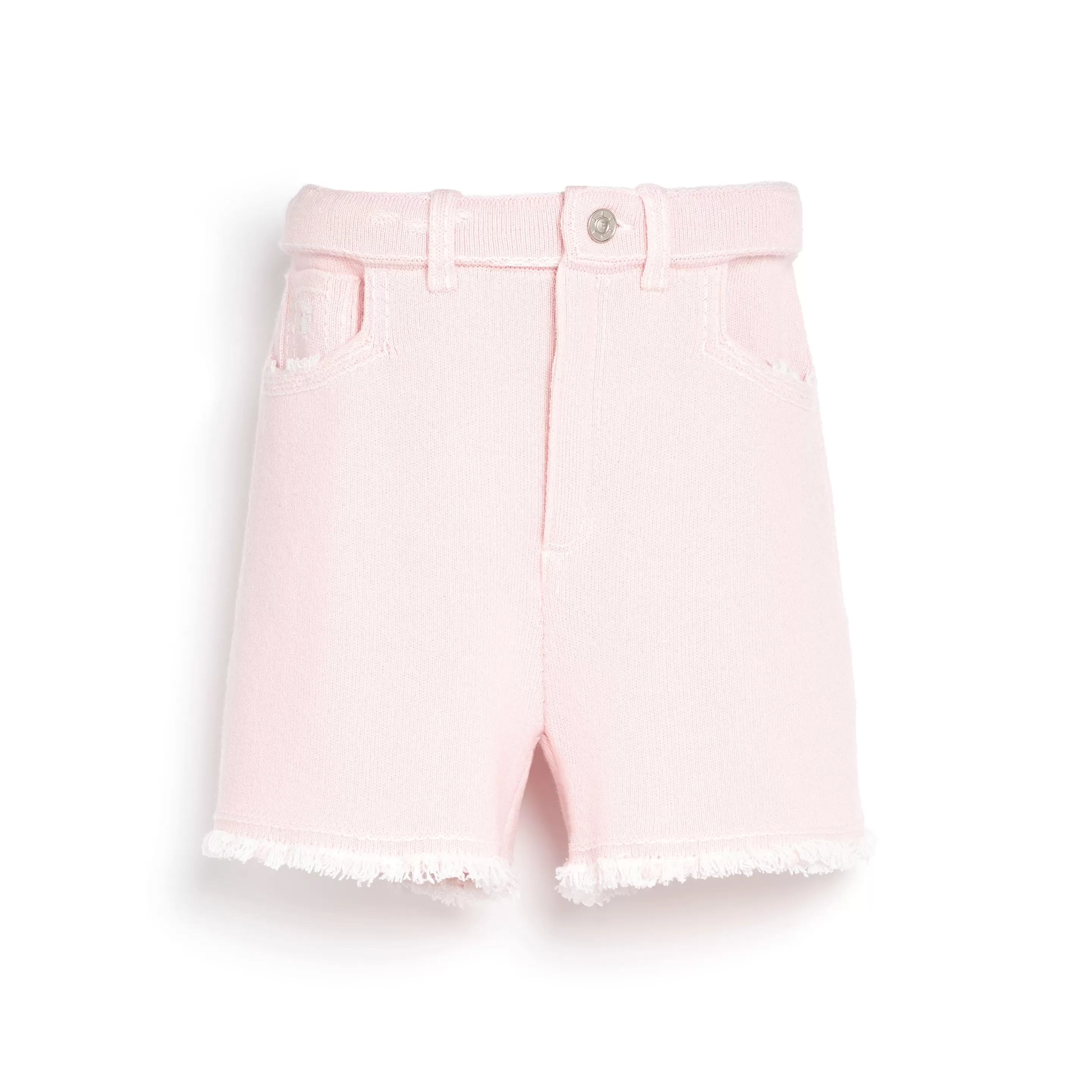 Barrie Denim Fringed Cashmere And Cotton Shorts Discount