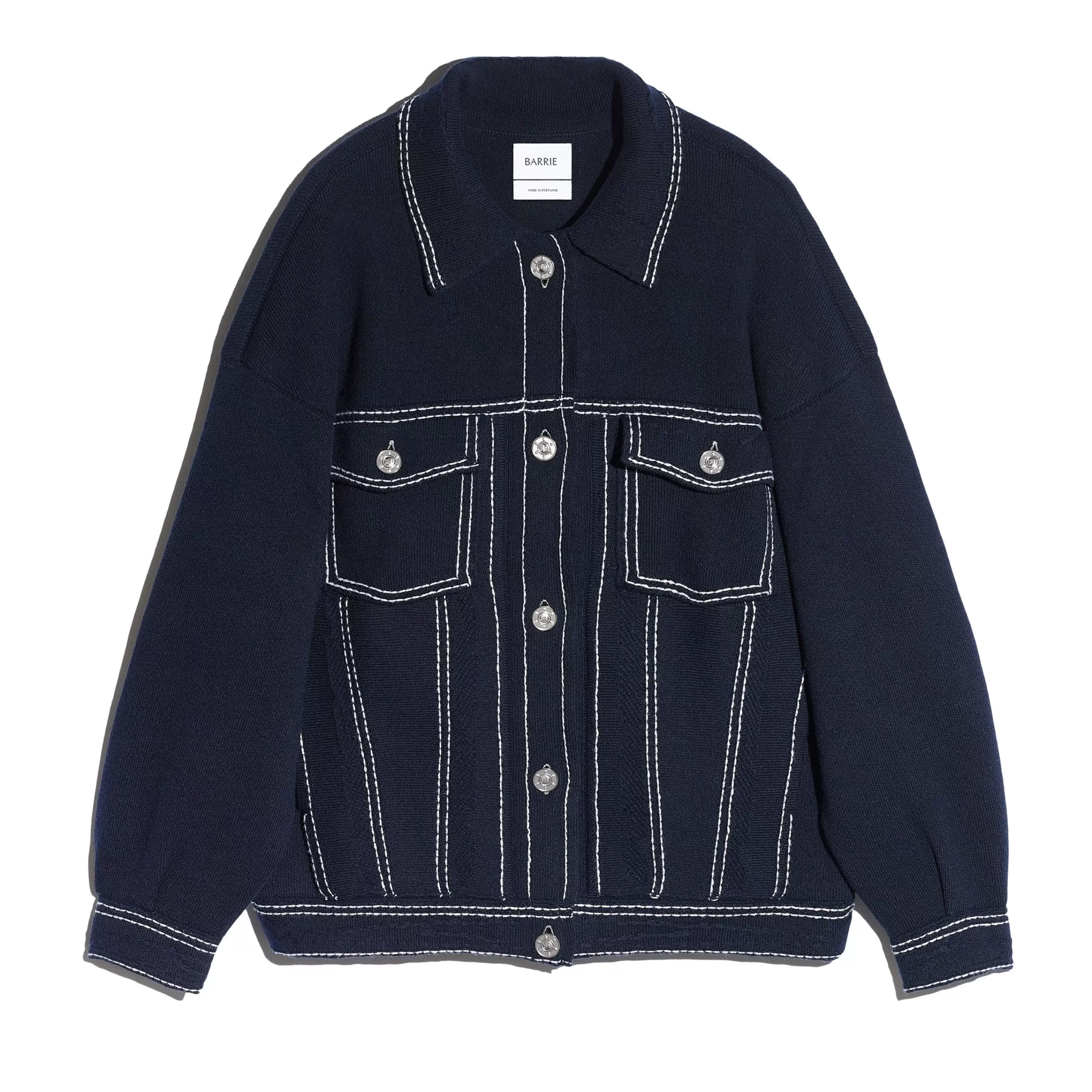 Barrie Denim Oversized Cashmere And Cotton Jacket Clearance