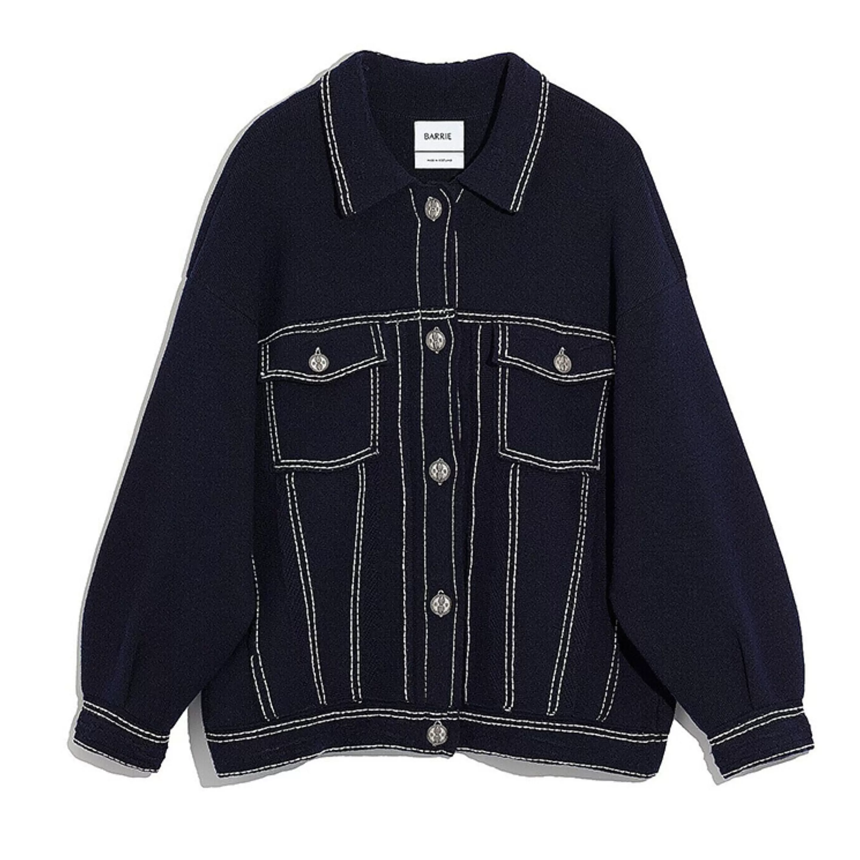 Barrie Denim Oversized Cashmere And Cotton Jacket Clearance