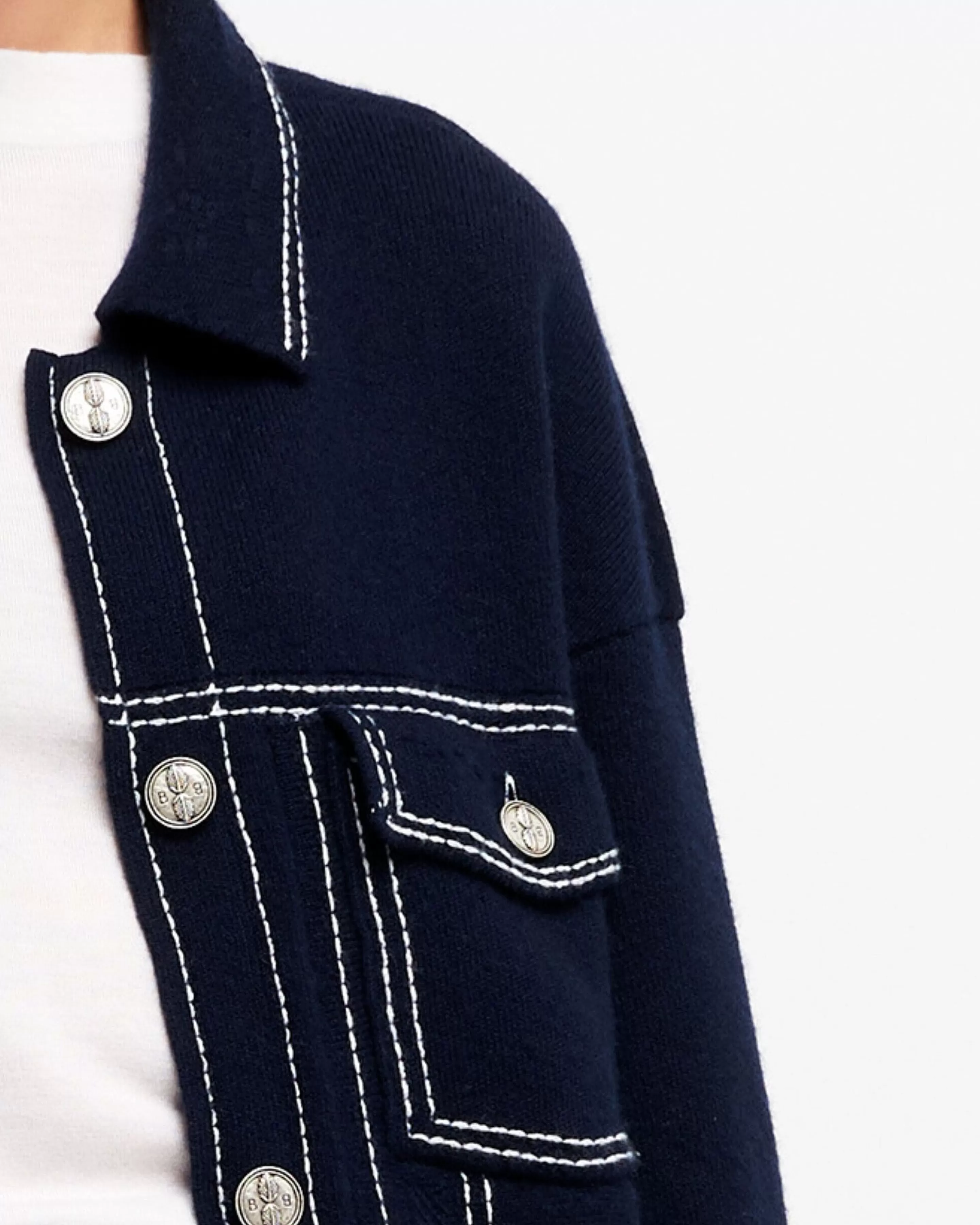 Barrie Denim Oversized Cashmere And Cotton Jacket Clearance