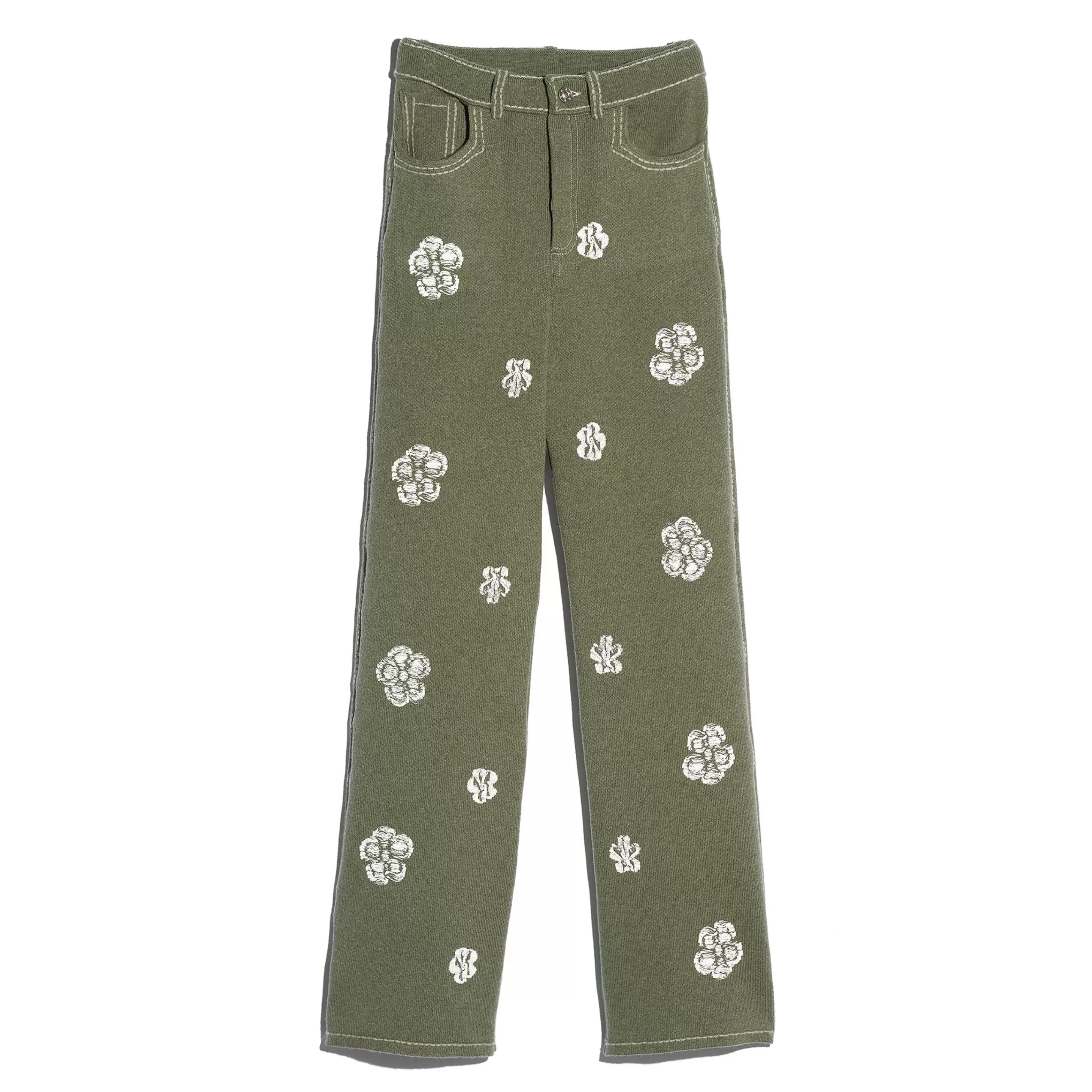 Barrie Denim Printed Cashmere And Cotton Trousers Online