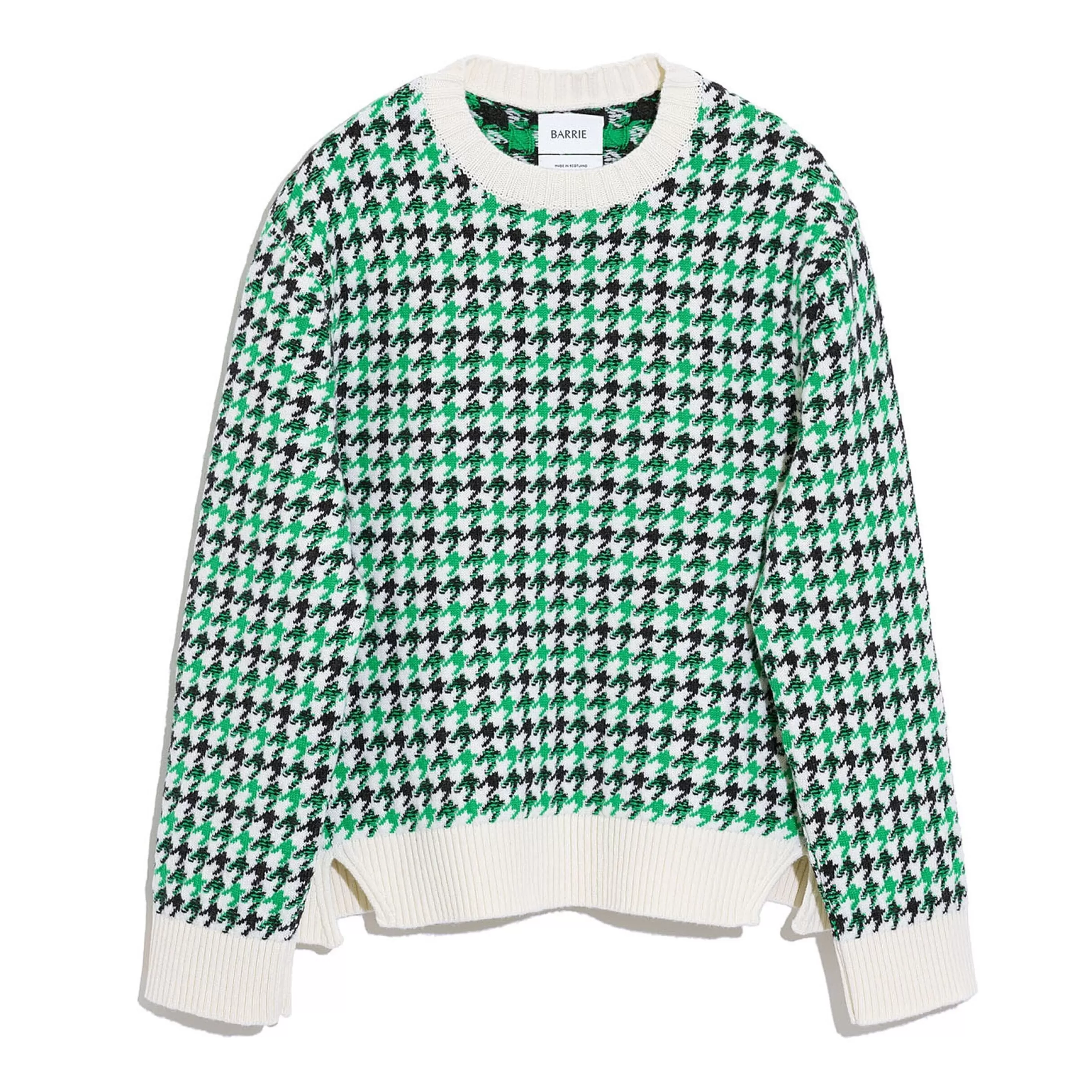 Barrie Houndstooth Round-Neck Cashmere And Lambswool Jumper Sale