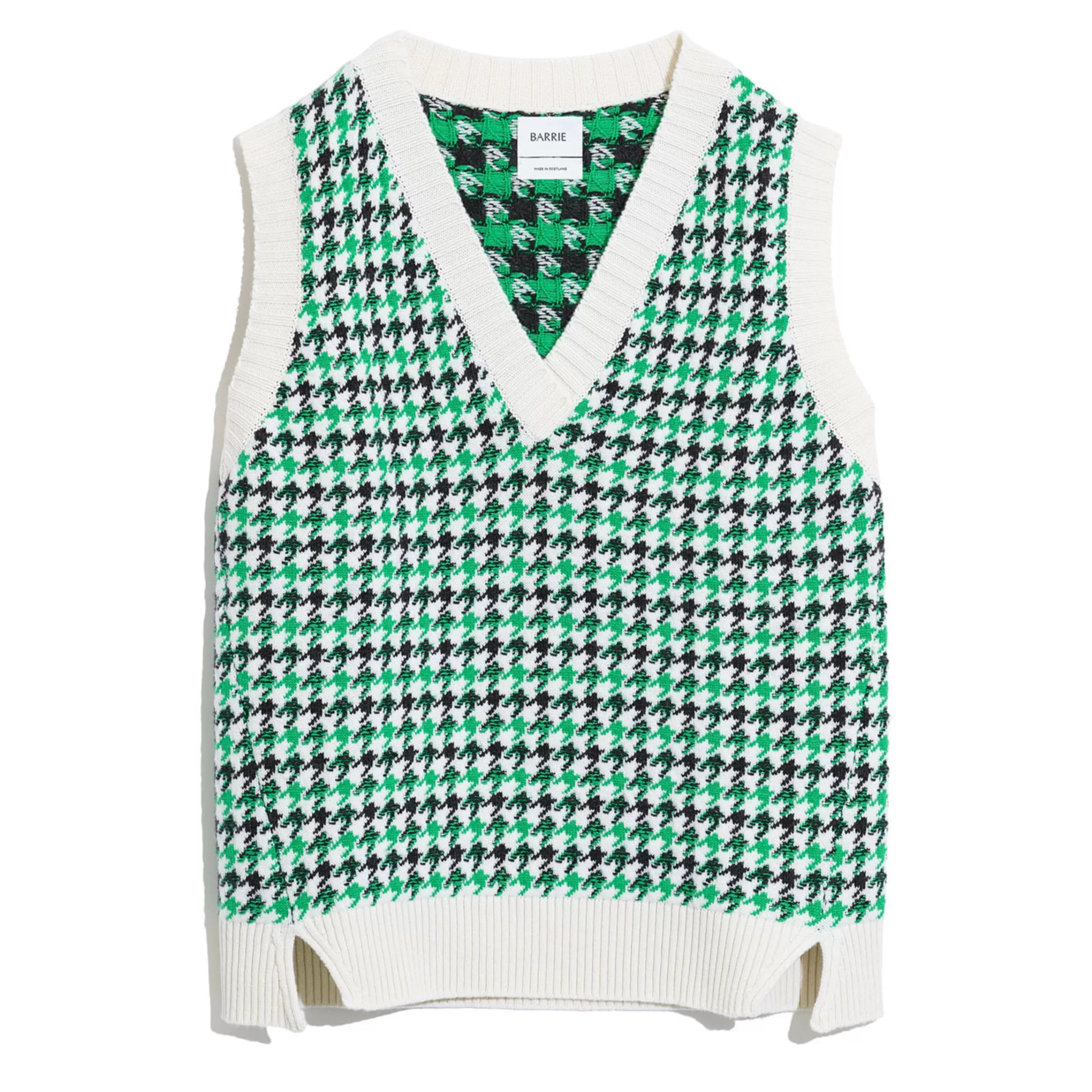 Barrie Houndstooth Sleeveless Cashmere And Lambswool Jumper Sale