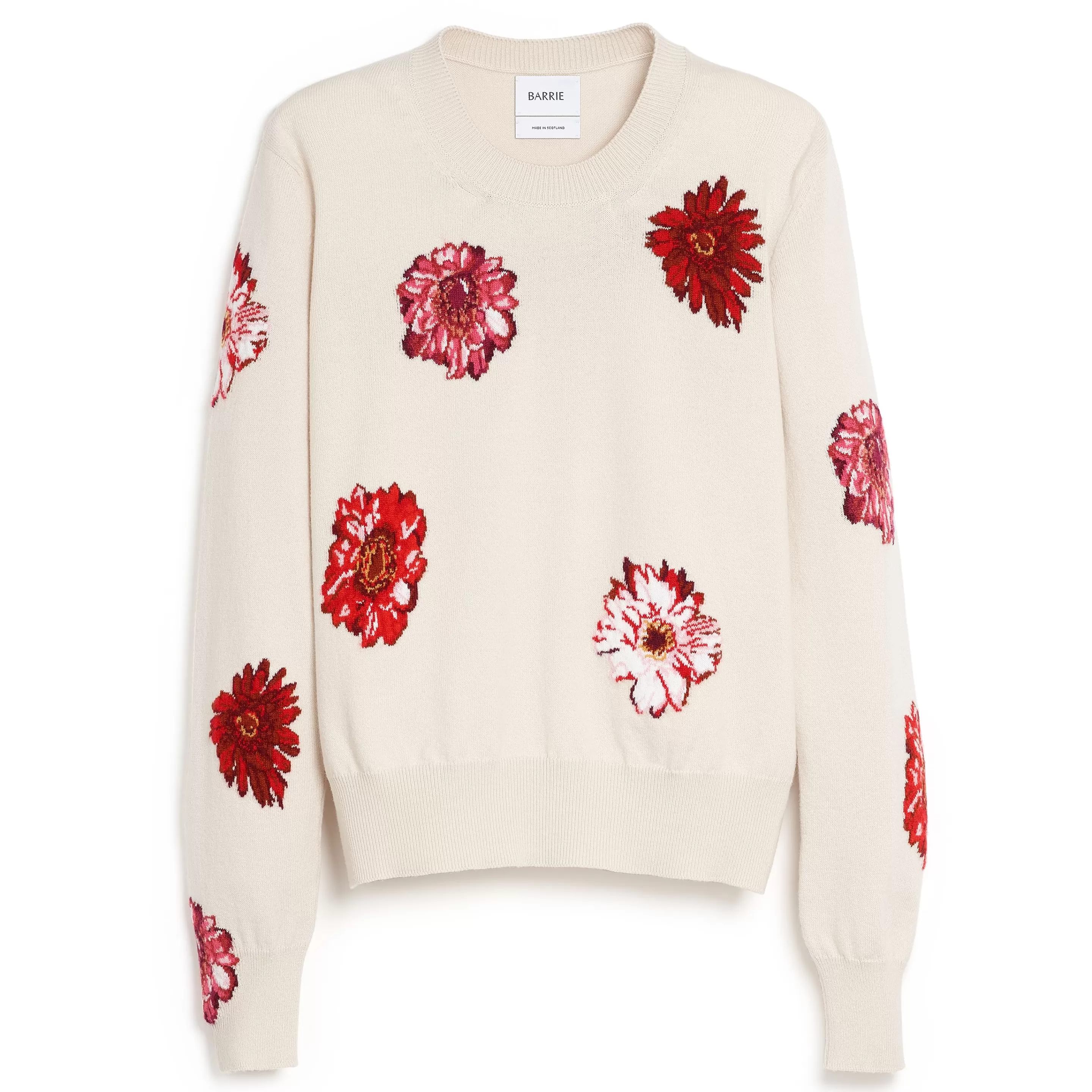 Barrie Jumper In Cashmere And Cotton With A Floral Motif Online
