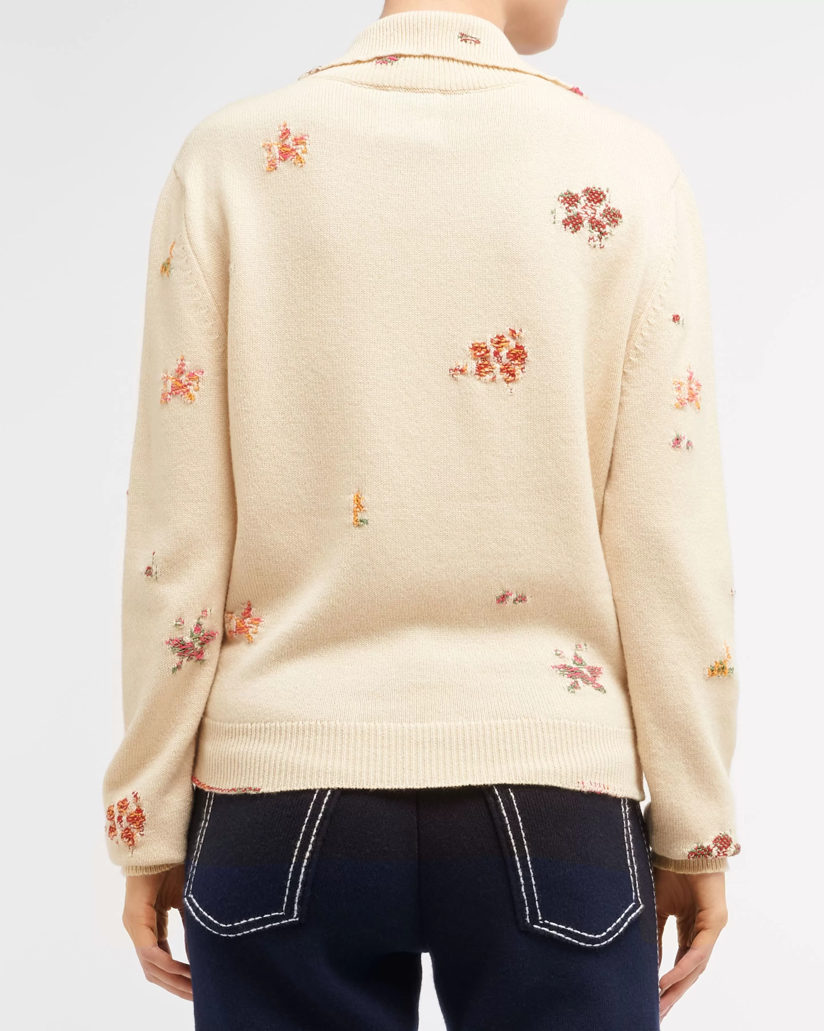 Barrie Jumper In Cashmere And Cotton With A Lace-Up V-Neckline Best