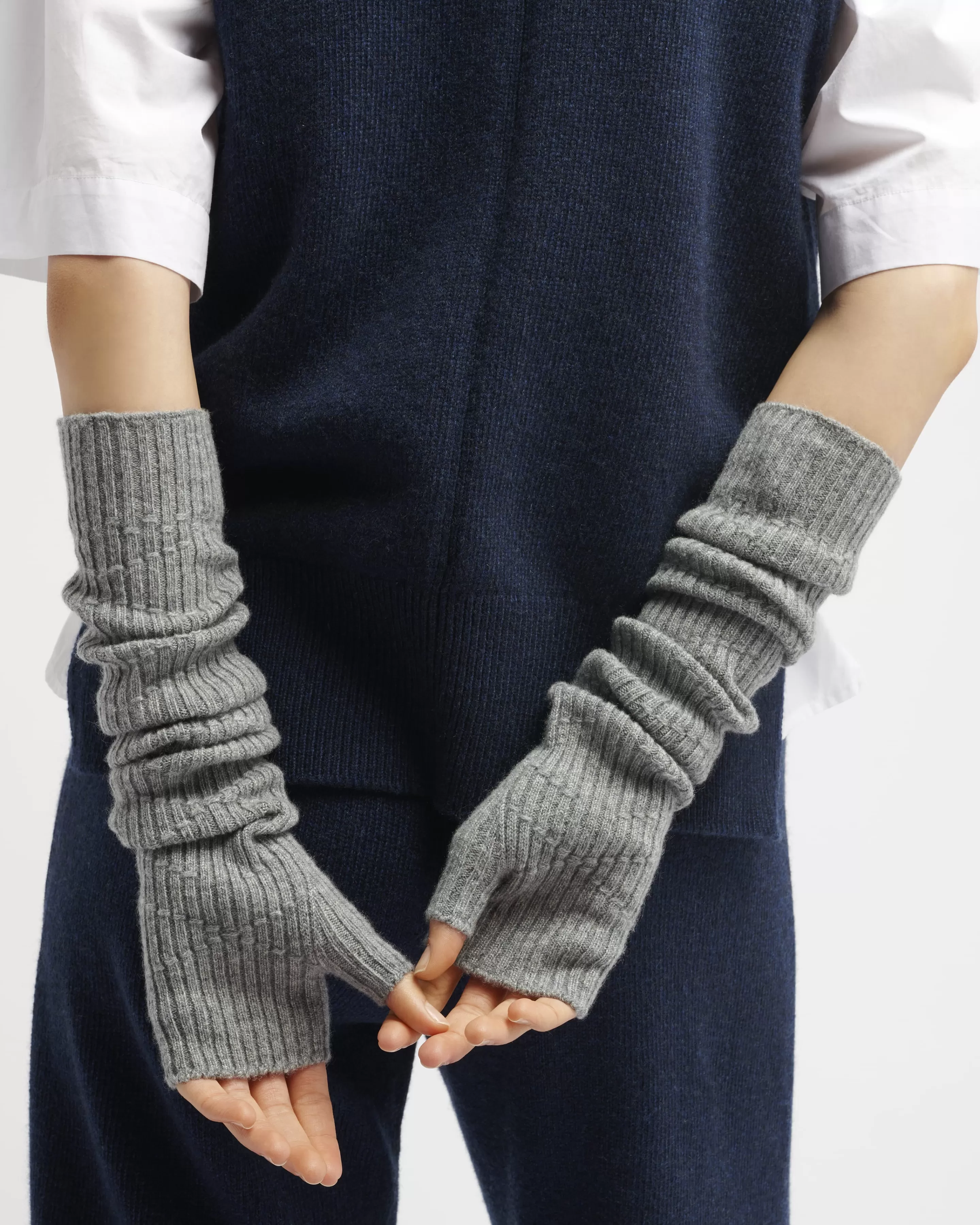 Barrie Long Cashmere Fingerless Gloves Best