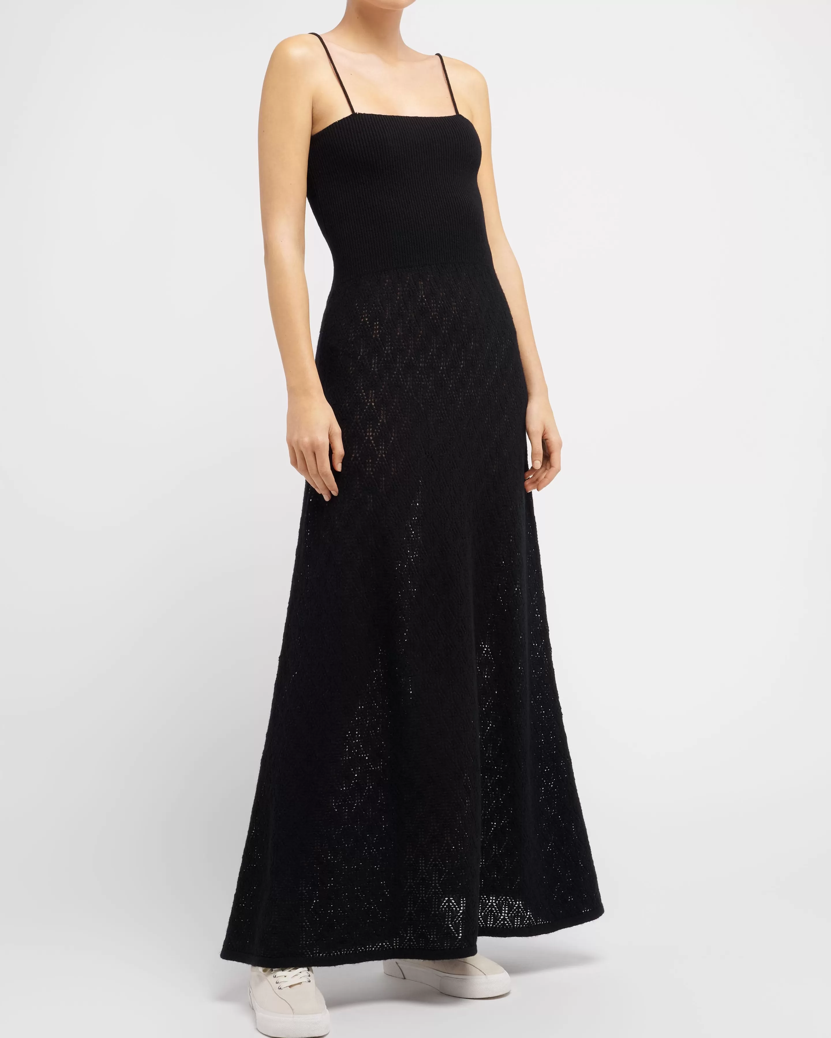 Barrie Long Dress With Straps In Cashmere Lace Cheap