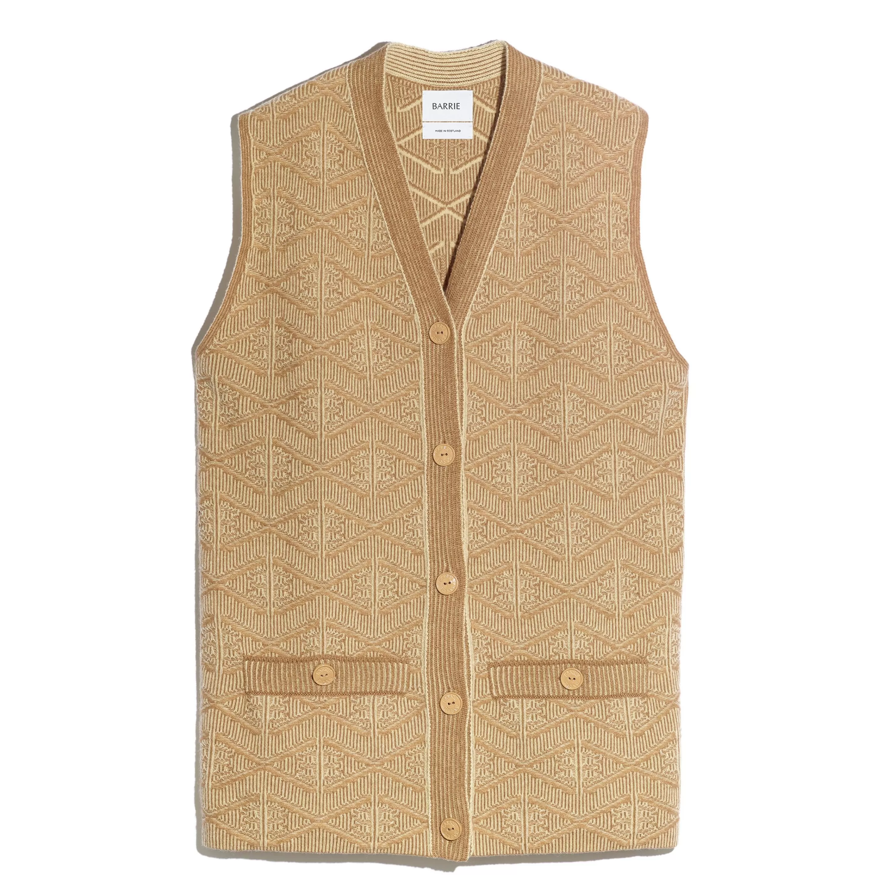 Barrie Monogrammed Waistcoat In Cashmere And Lambswool Discount