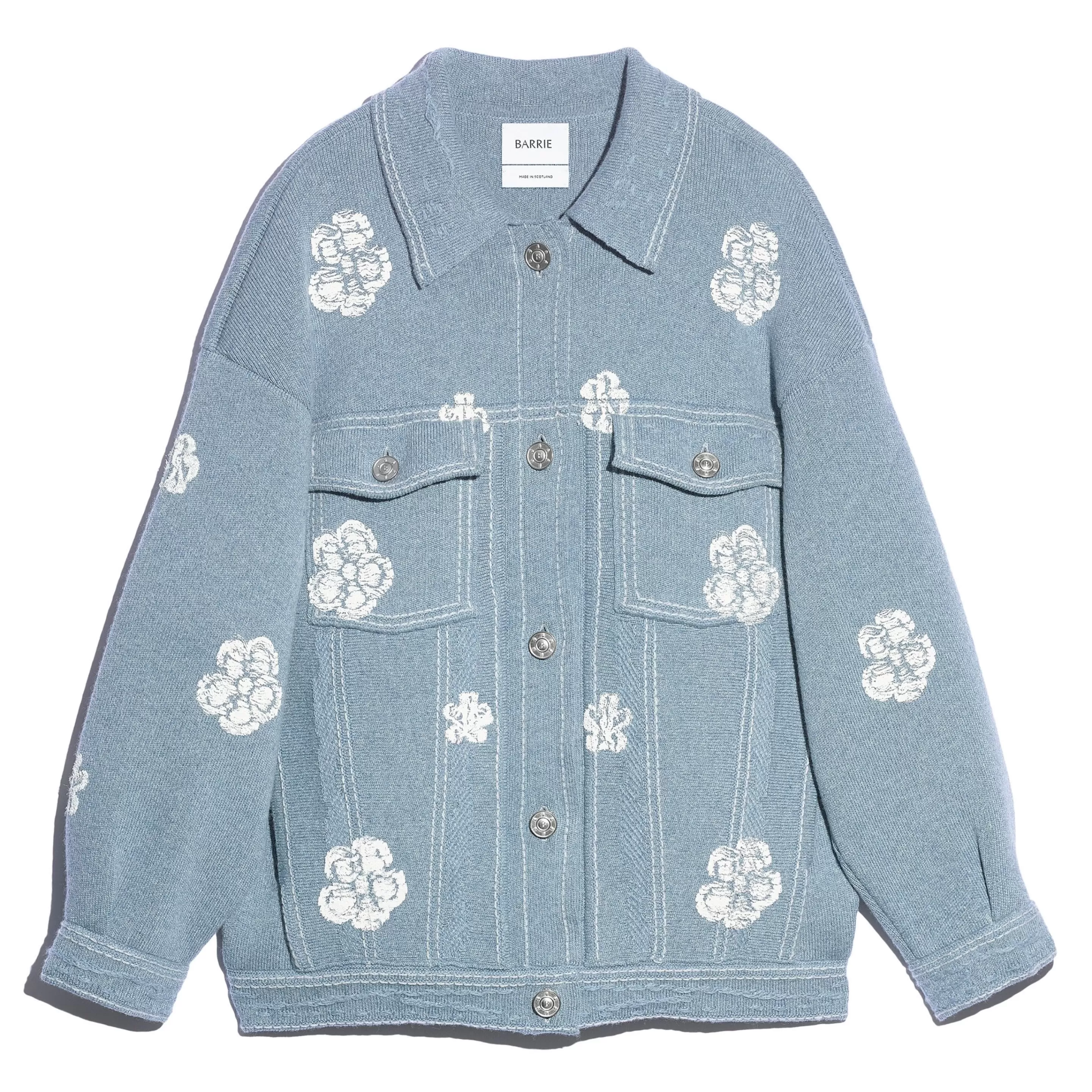 Barrie Oversized Denim Printed Cashmere And Cotton Jacket Best