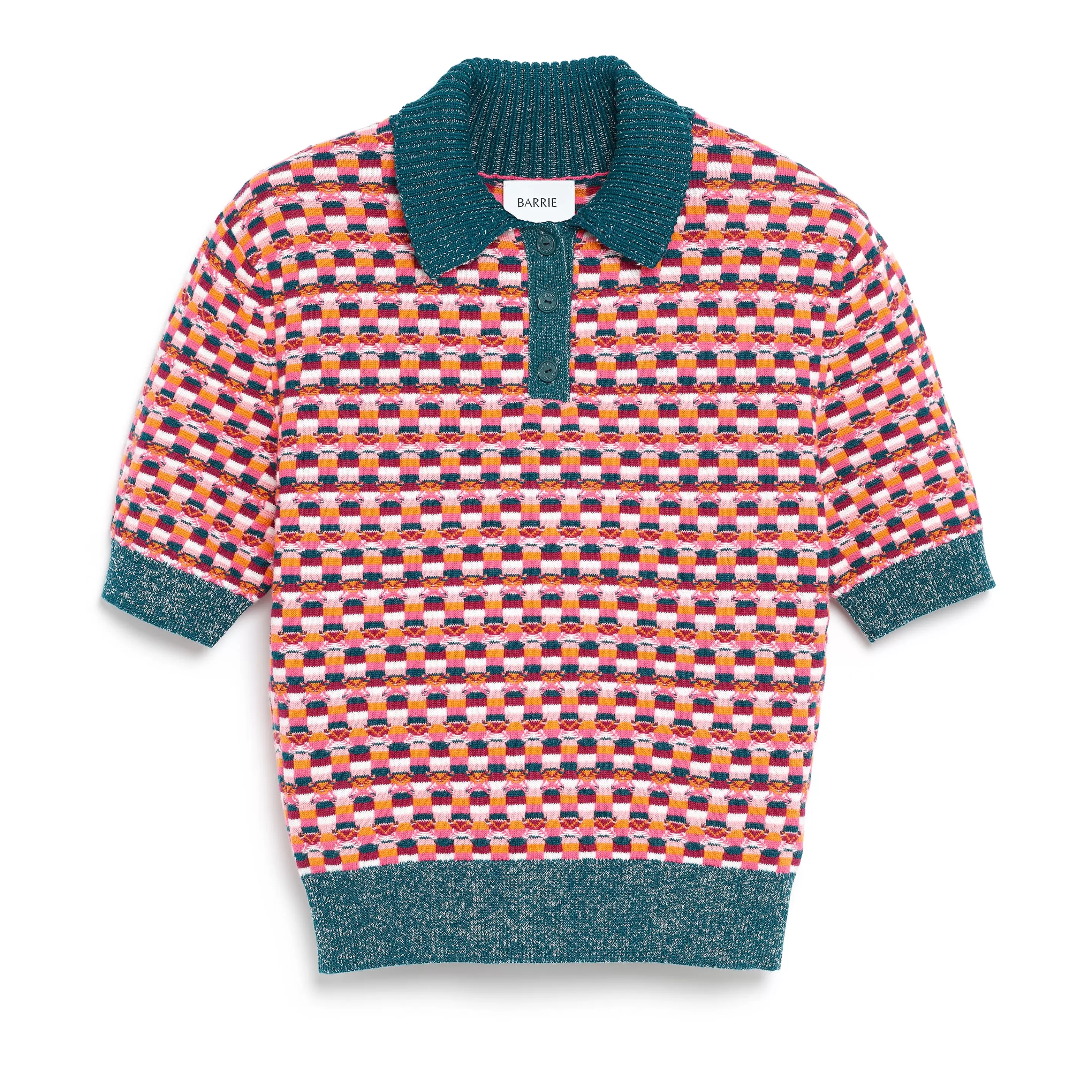 Barrie Polo Shirt In Cashmere With A Graphic Motif Store