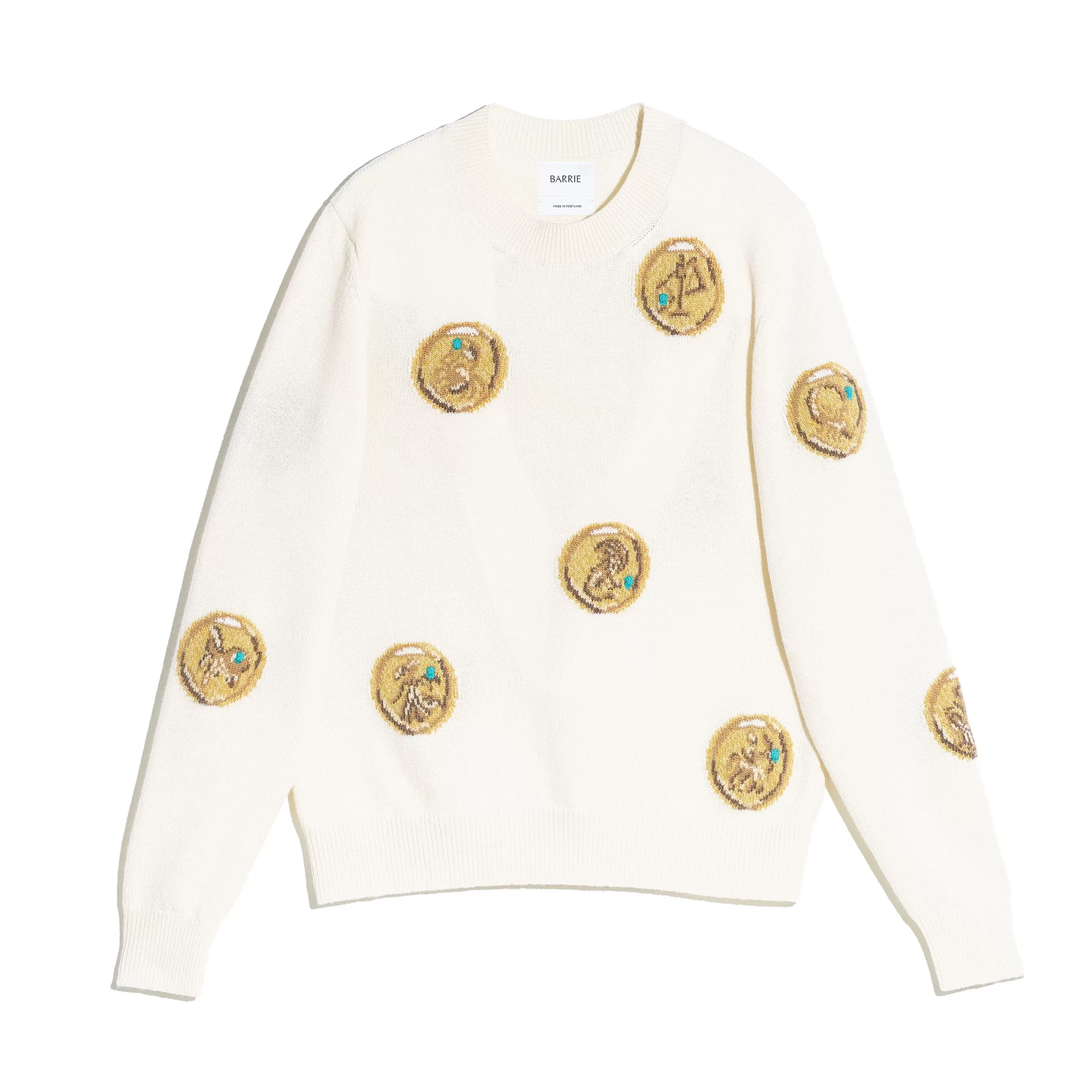 Barrie Round-Neck Jumper In Cashmere With A Zodiac Motif Online