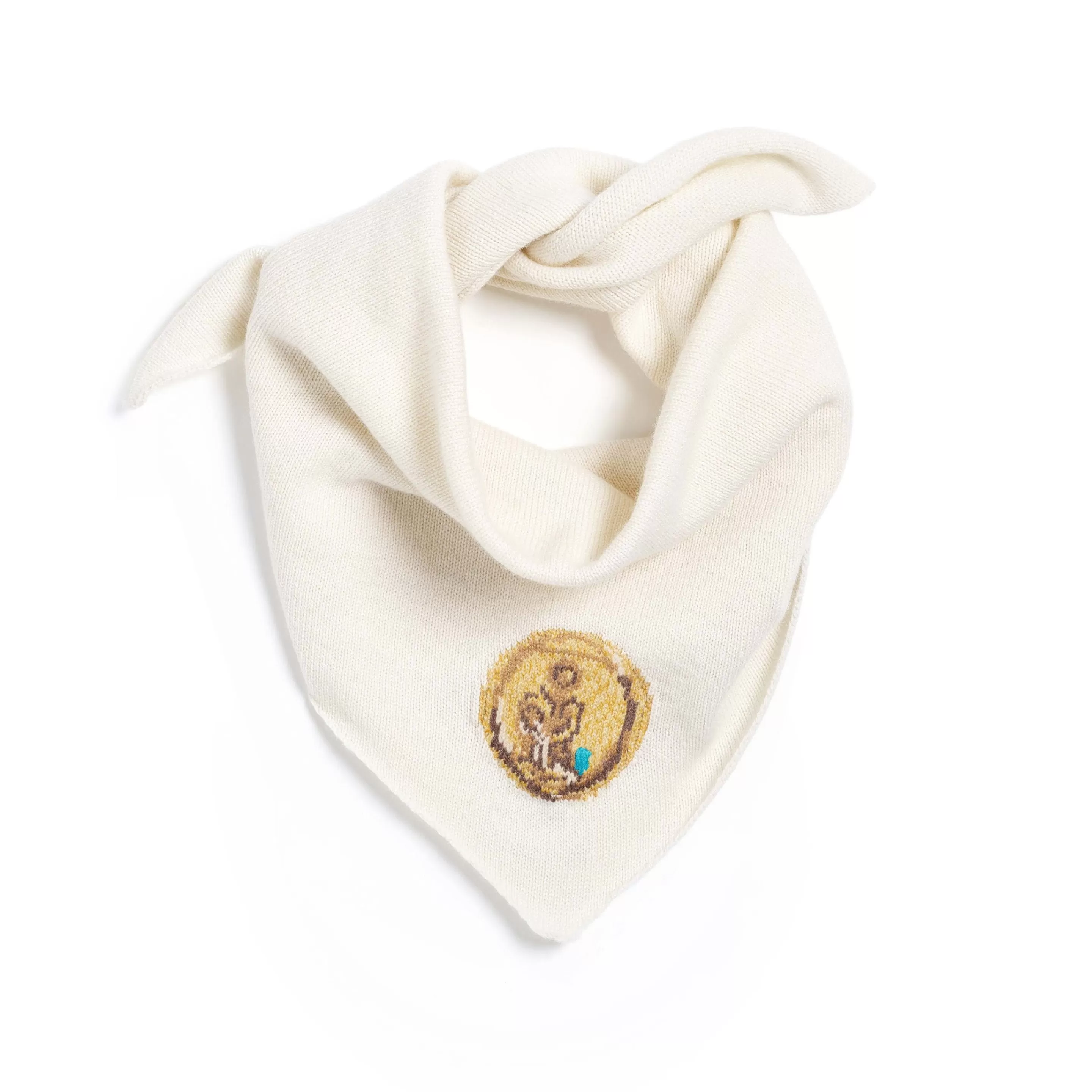 Barrie Scarf In Cashmere With Aquarius Zodiac Motif Discount