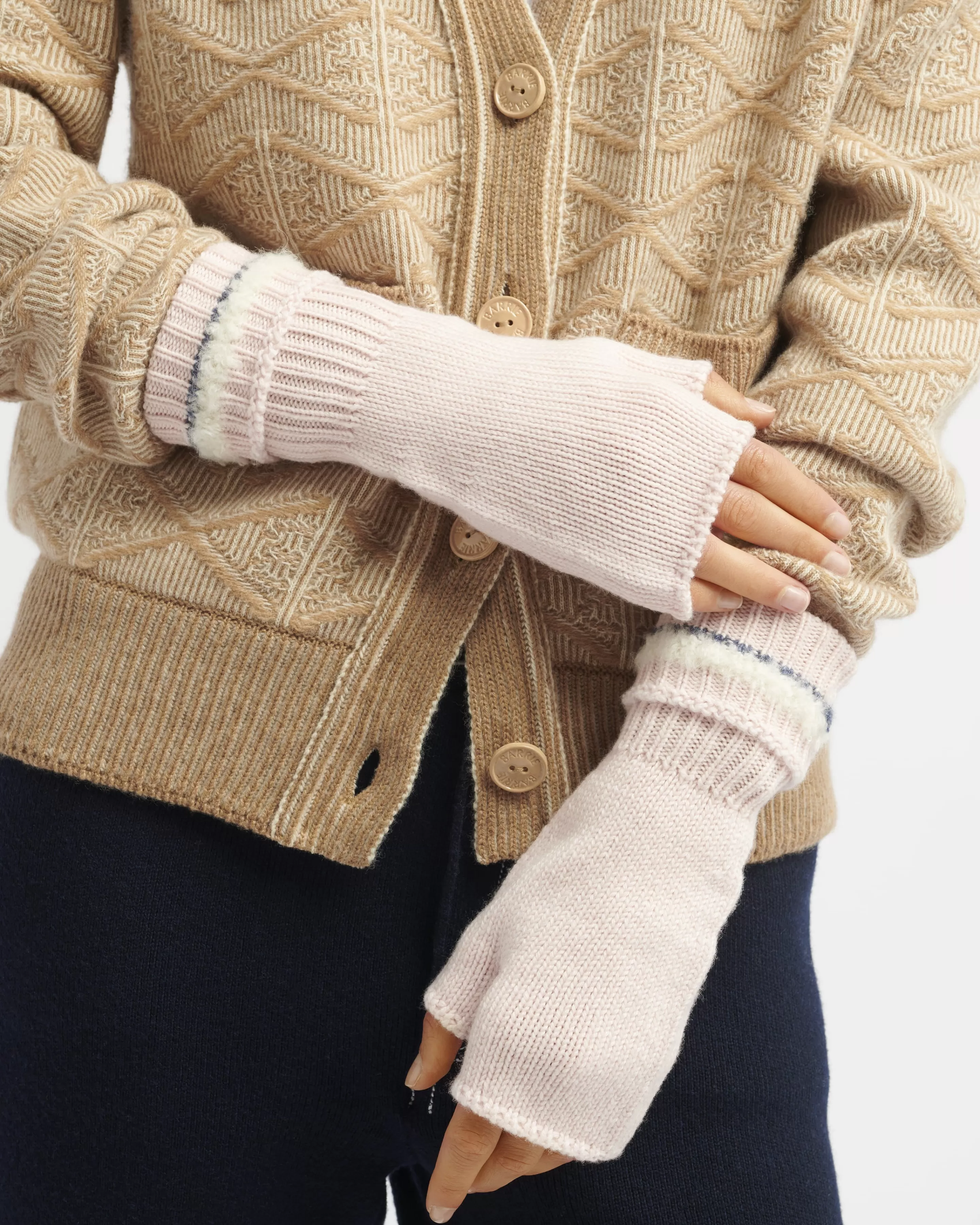 Barrie Shearling-Effect Cashmere Fingerless Gloves Store