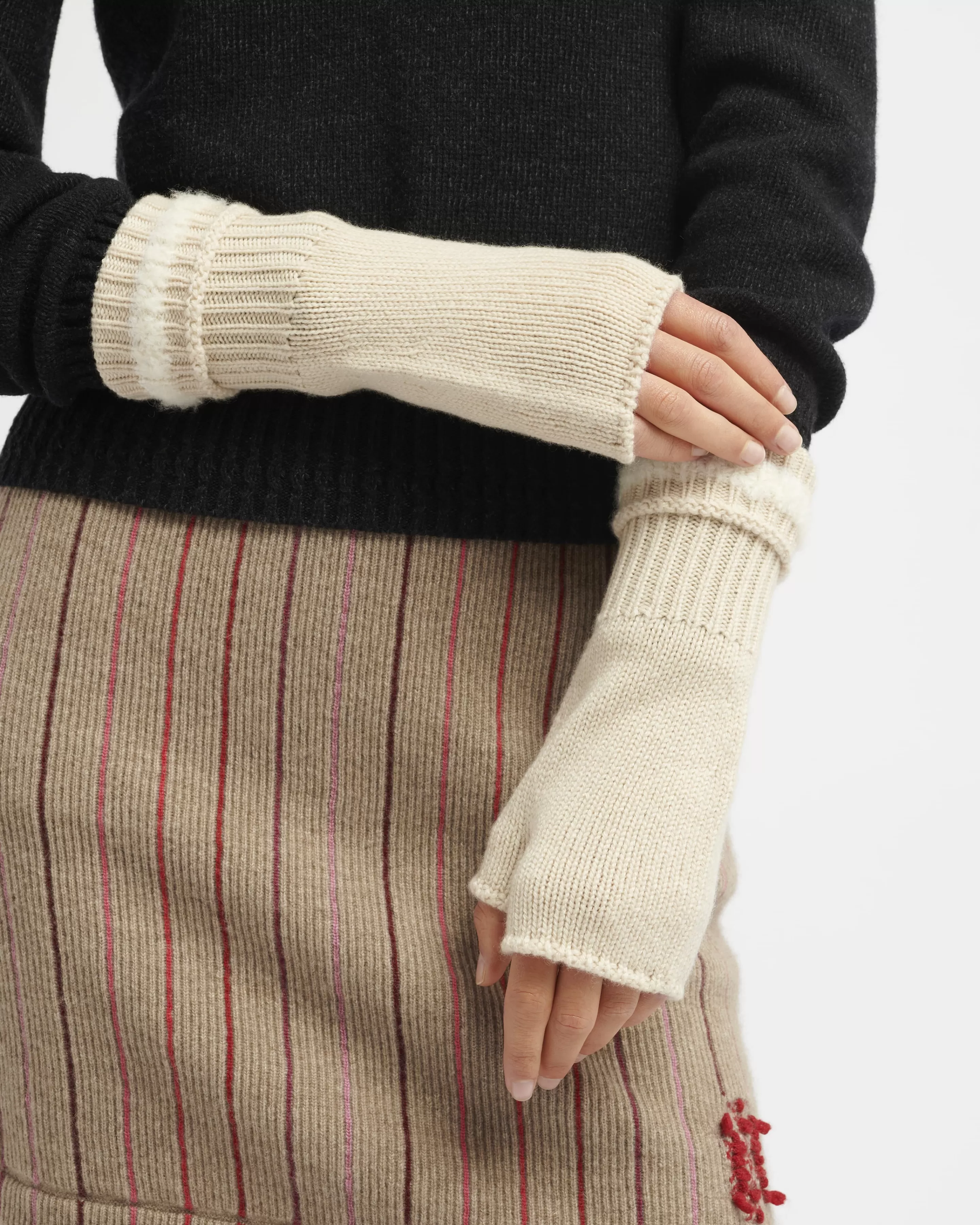 Barrie Shearling-Effect Cashmere Fingerless Gloves Online