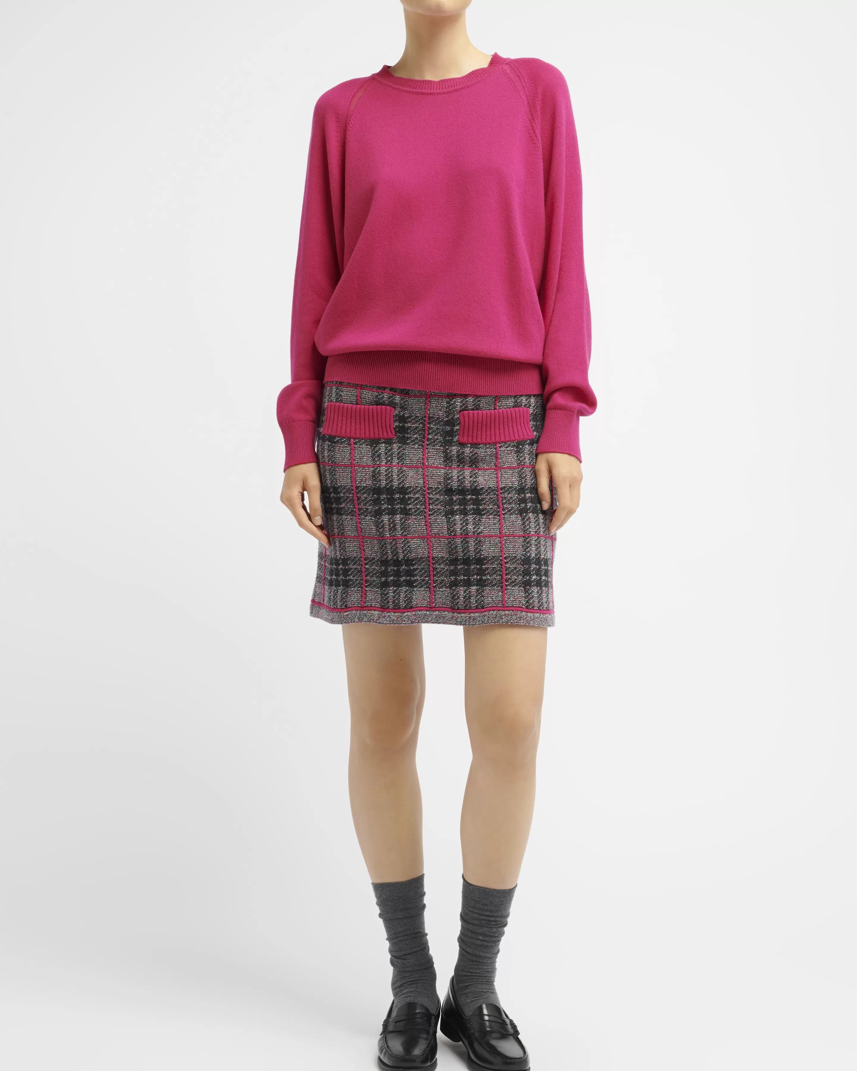 Barrie Short Cashmere Tartan Skirt Online