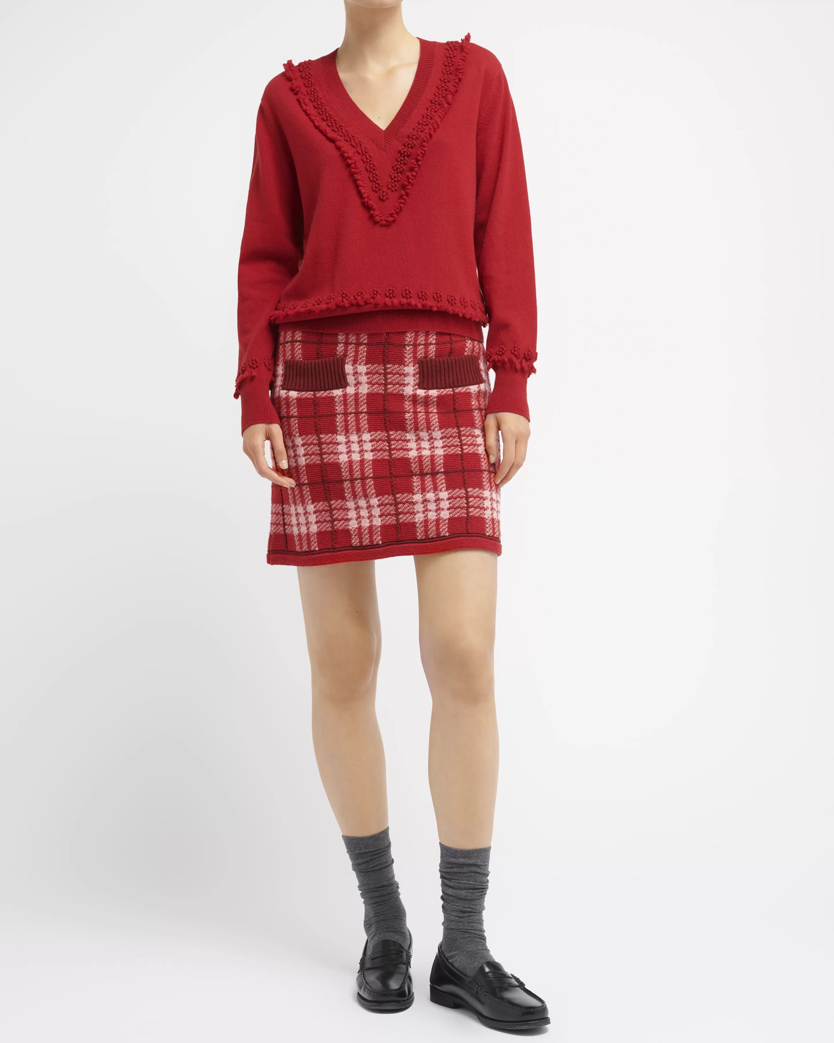 Barrie Short Cashmere Tartan Skirt Hot