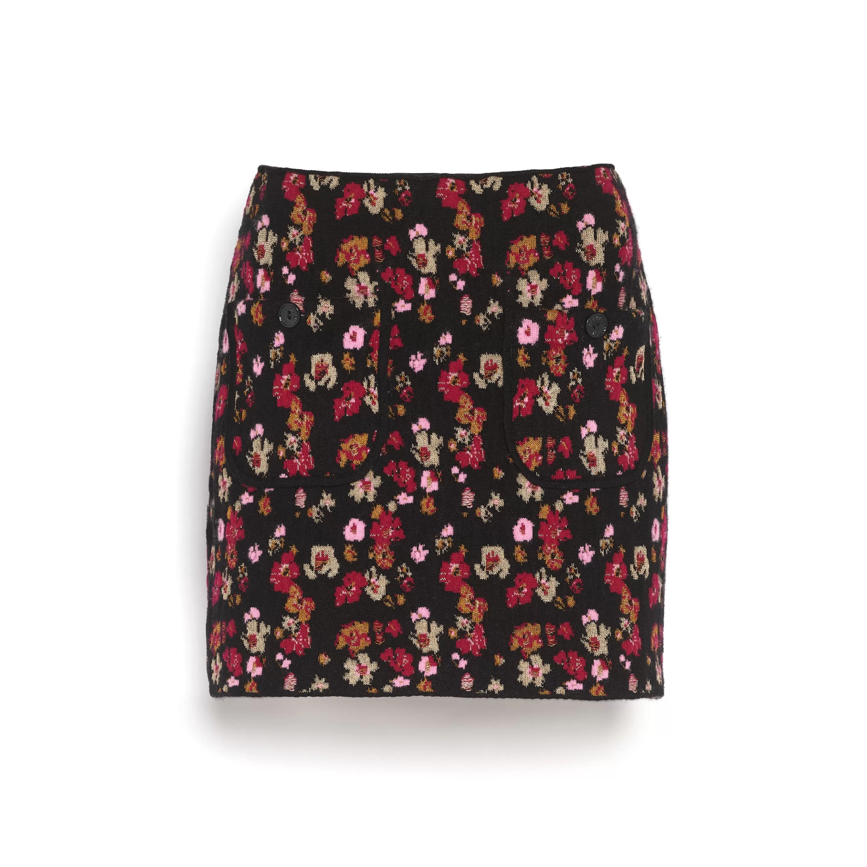 Barrie Short Skirt In Cashmere With Floral Motif Shop