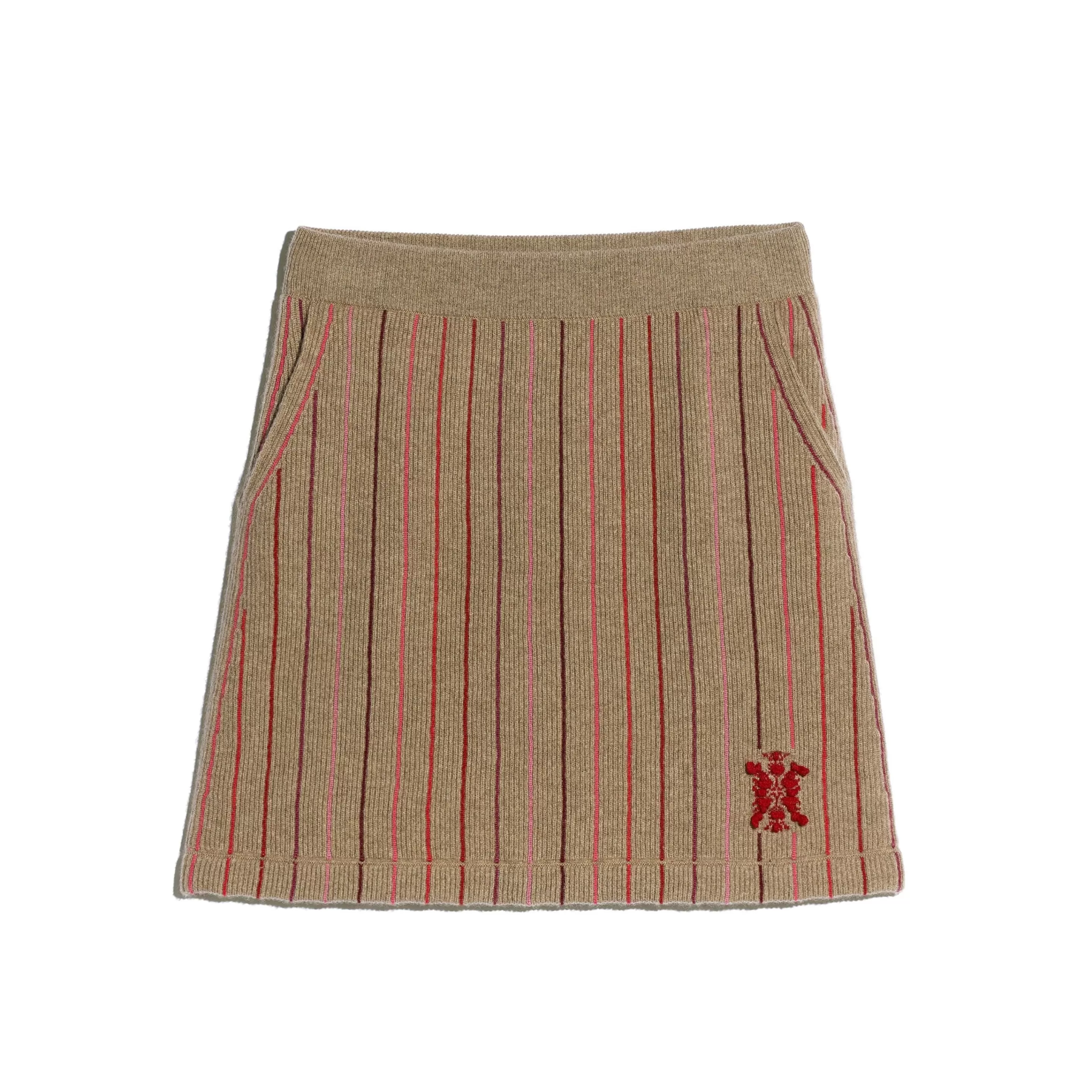 Barrie Short Skirt In Striped Cashmere Online