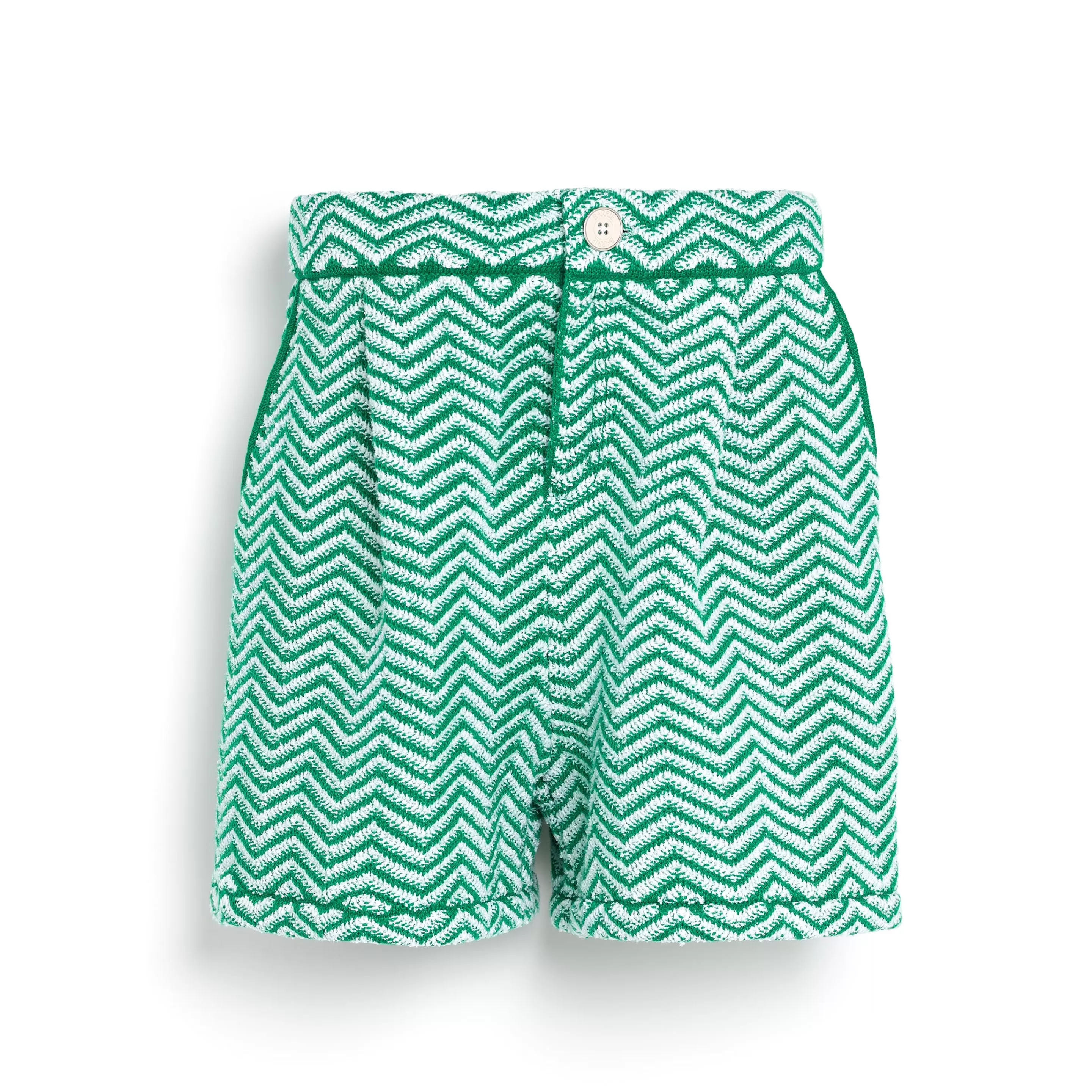 Barrie Shorts With A Chevron Motif In Cashmere And Cotton Hot