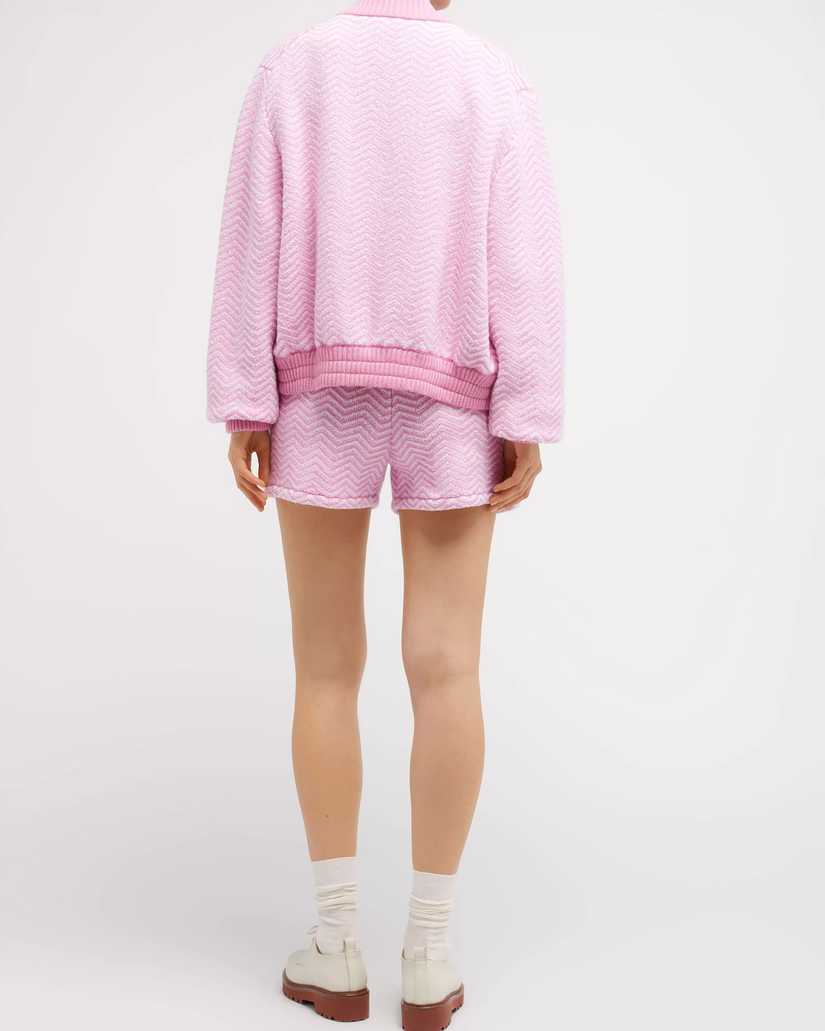 Barrie Shorts With A Chevron Motif In Cashmere And Cotton Best Sale