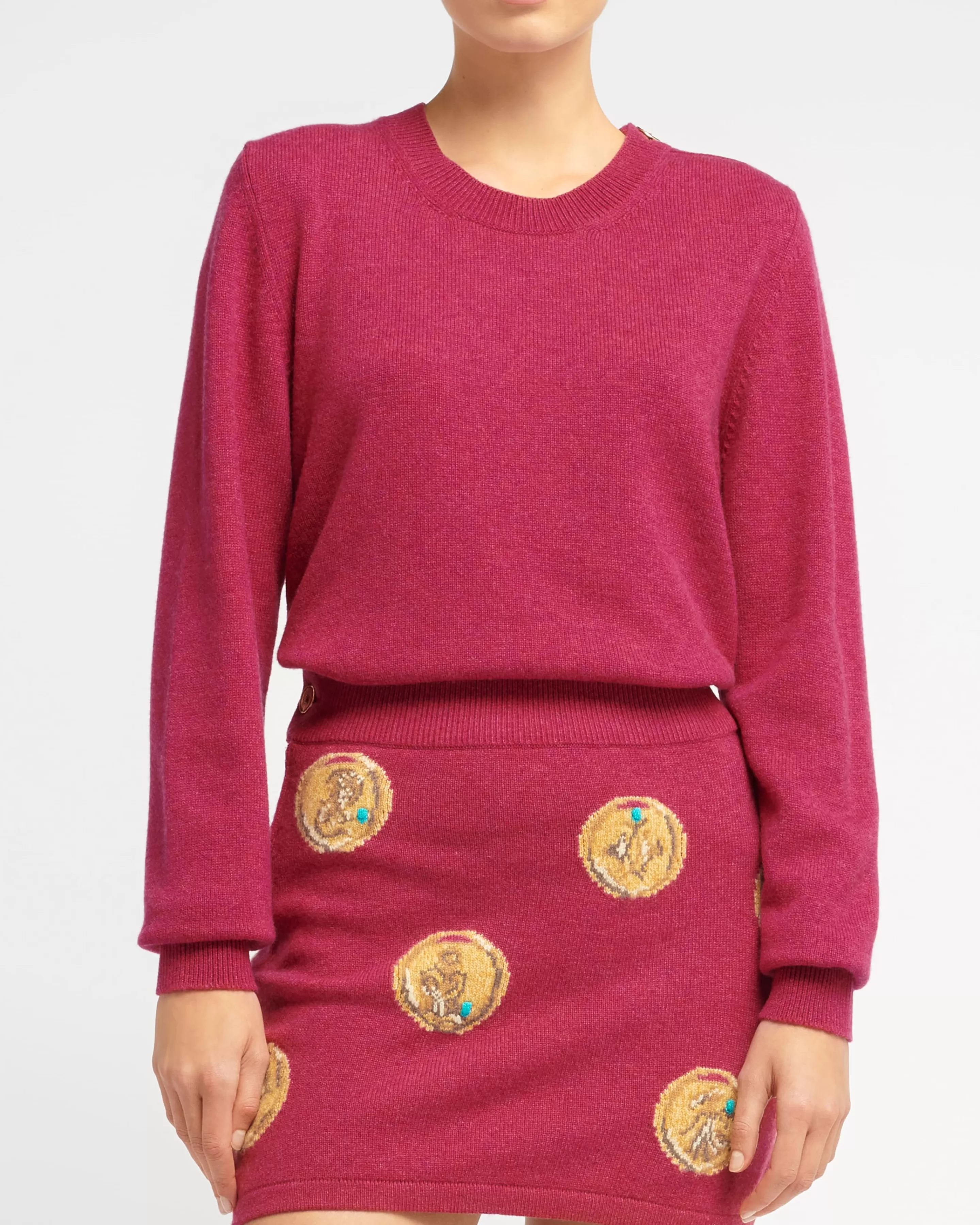 Barrie Skirt In Cashmere With A Zodiac Motif Flash Sale