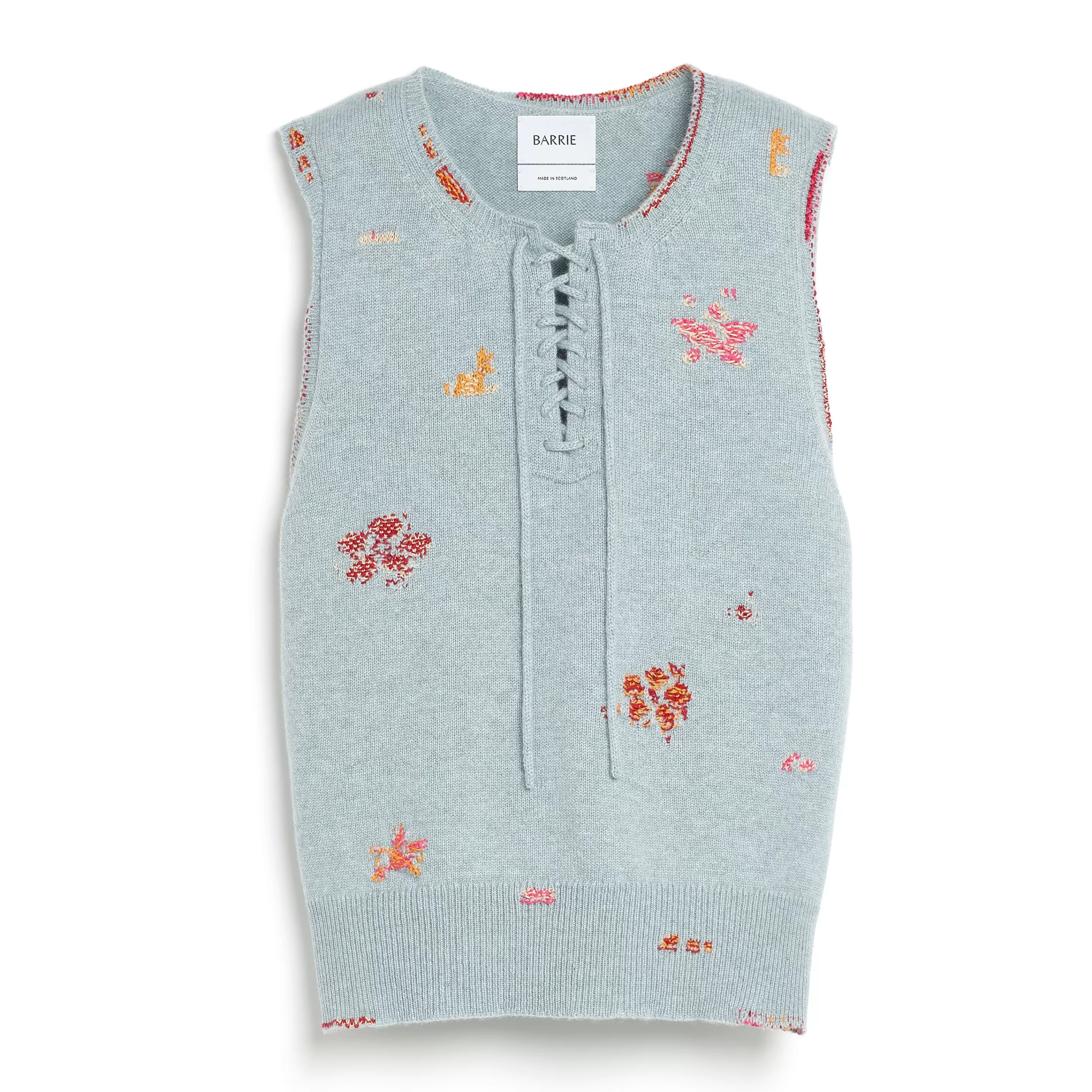 Barrie Tank Top In Cashmere And Cotton With Lace-Up Neckline Discount