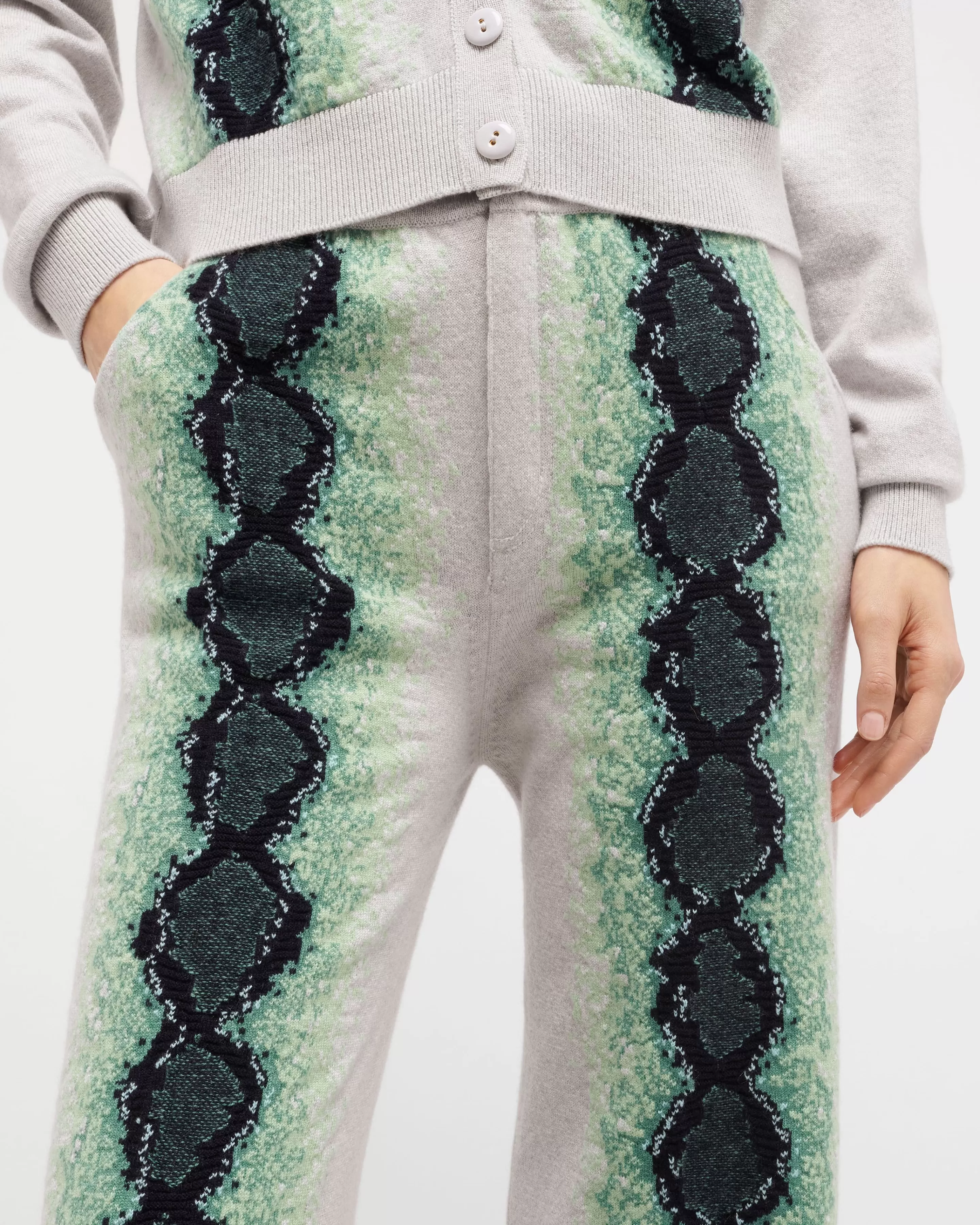 Barrie Trousers In Cashmere With Python Motif Outlet