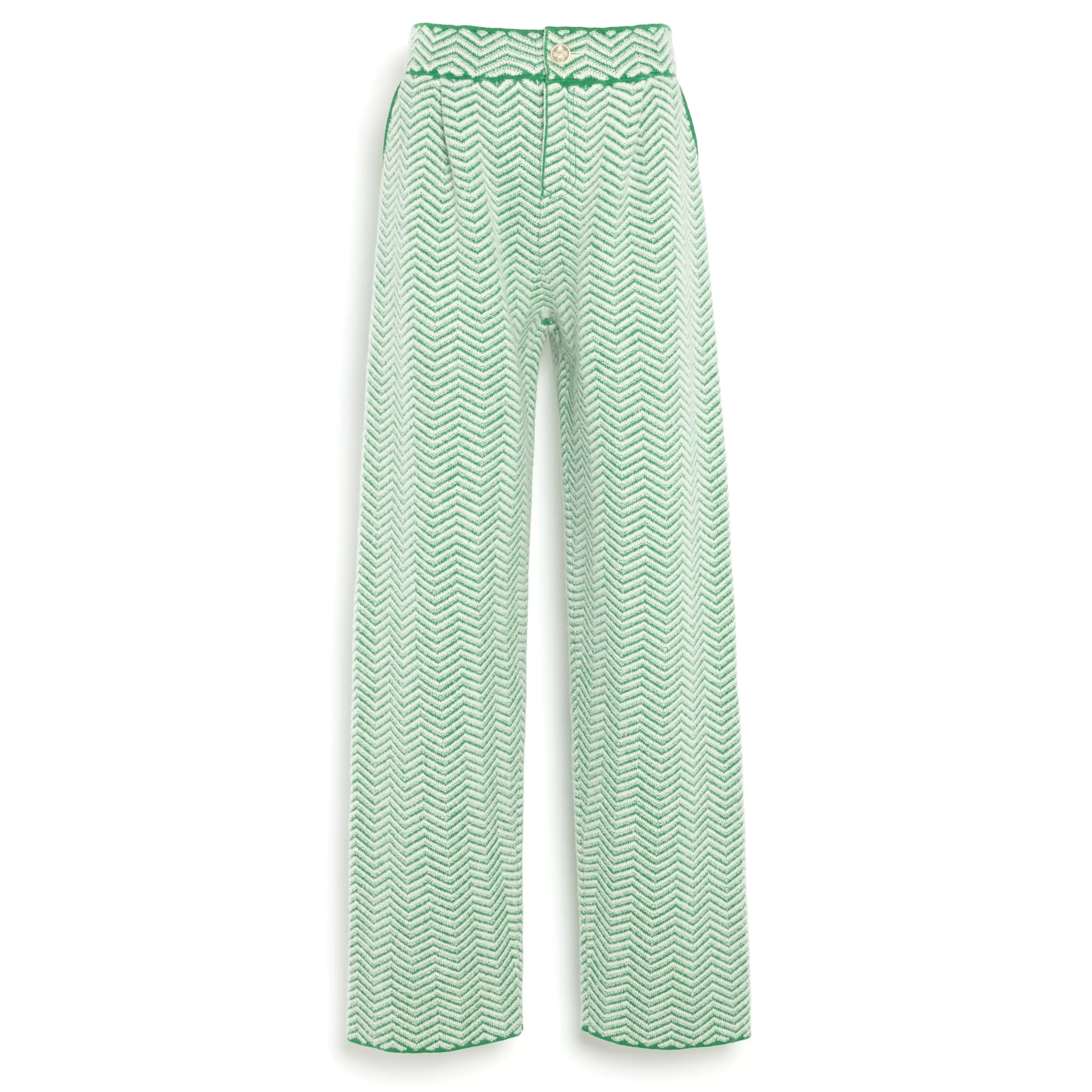 Barrie Trousers In Cashmere, Wool And Silk With A Chevron Motif Cheap