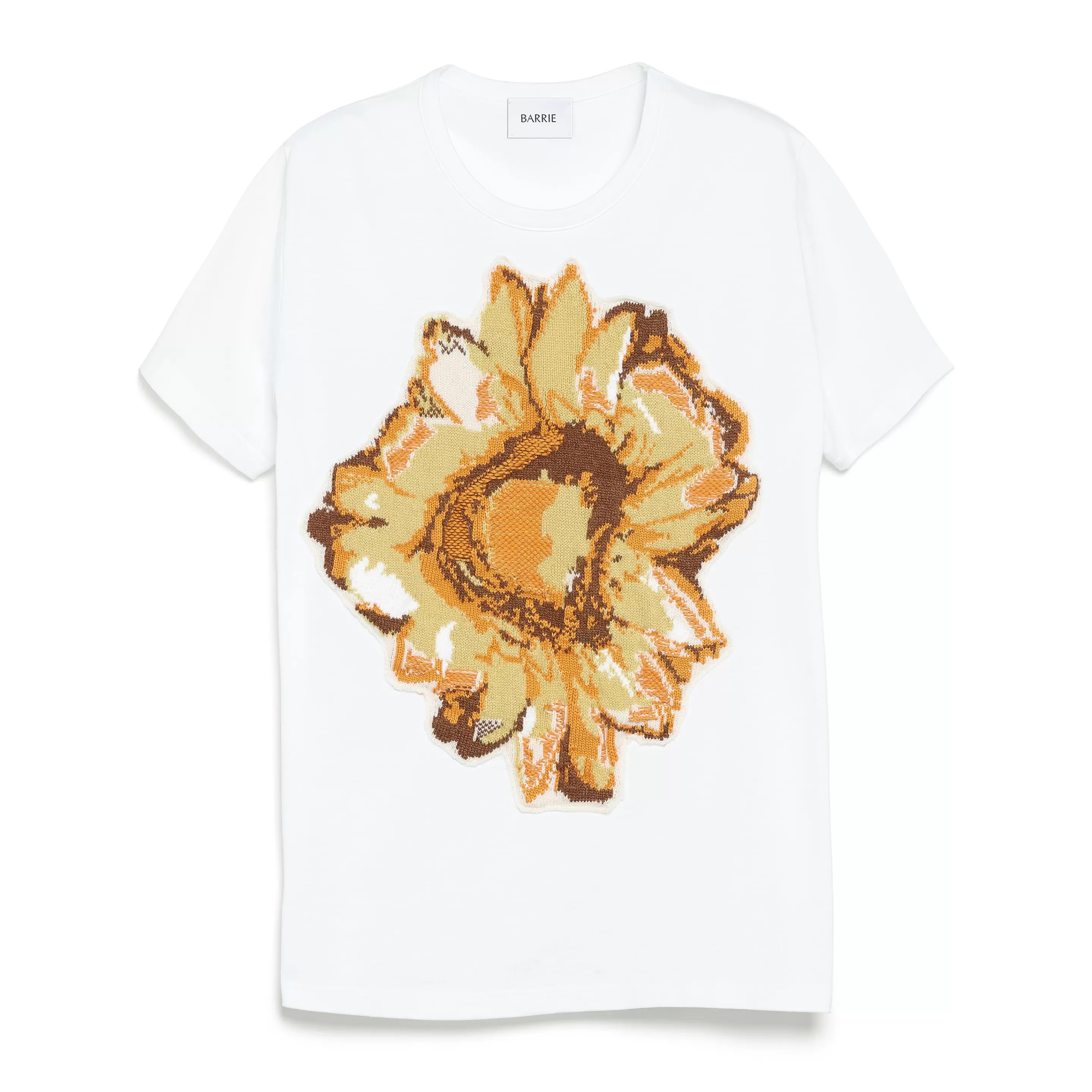 Barrie T-Shirt With A Floral Motif Patch In Cashmere Shop